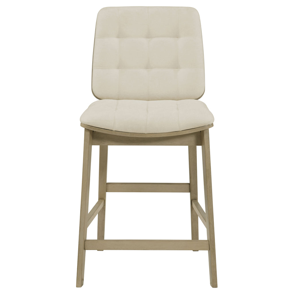Redbridge Upholstered Counter Chair Cream and Natural Oak (Set of 2)