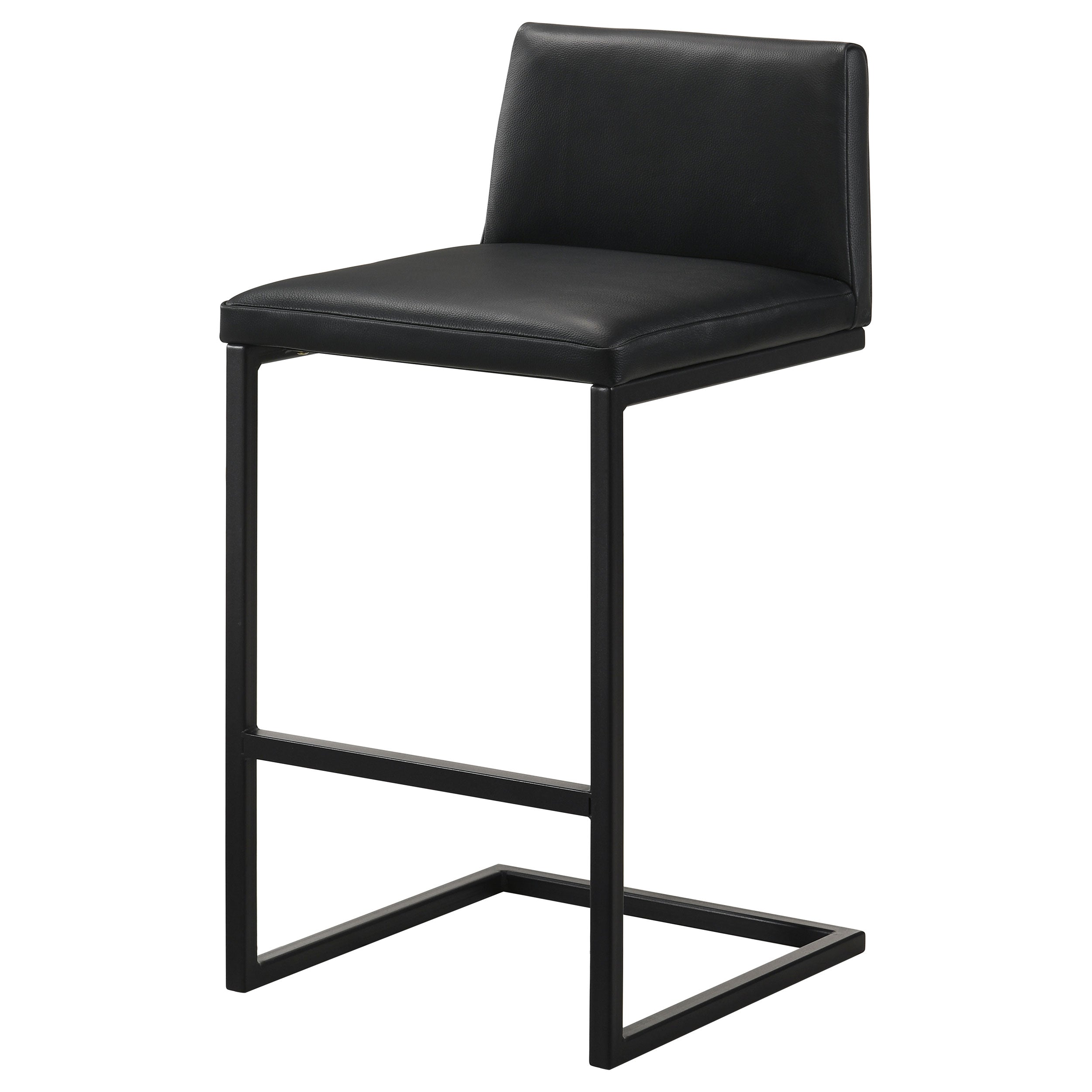 Vardon Genuine Leather Bar Stool Black (Set of 2)