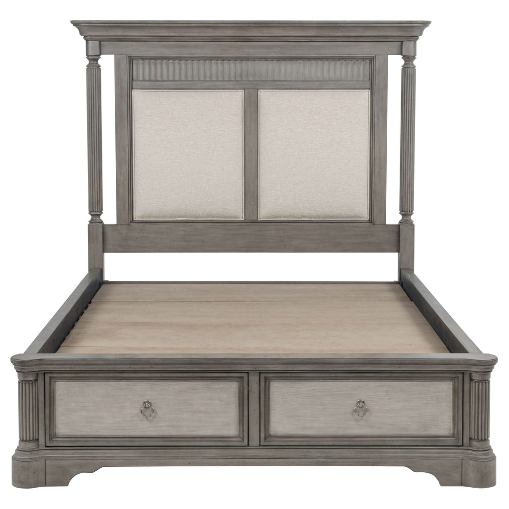 Cresswell 4-piece Eastern King Storage Bedroom Set Weathered Taupe