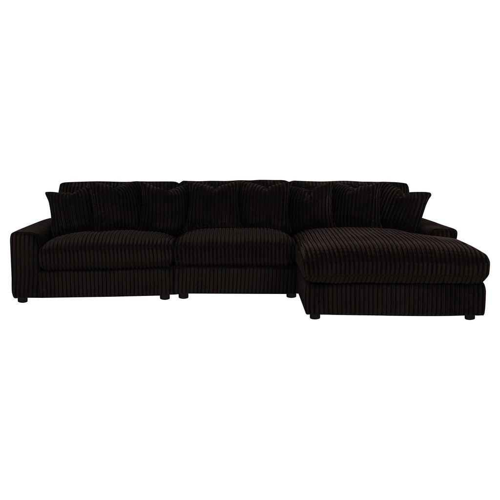 Blaine Upholstered Reversible Chaise Sectional Sofa Chocolate