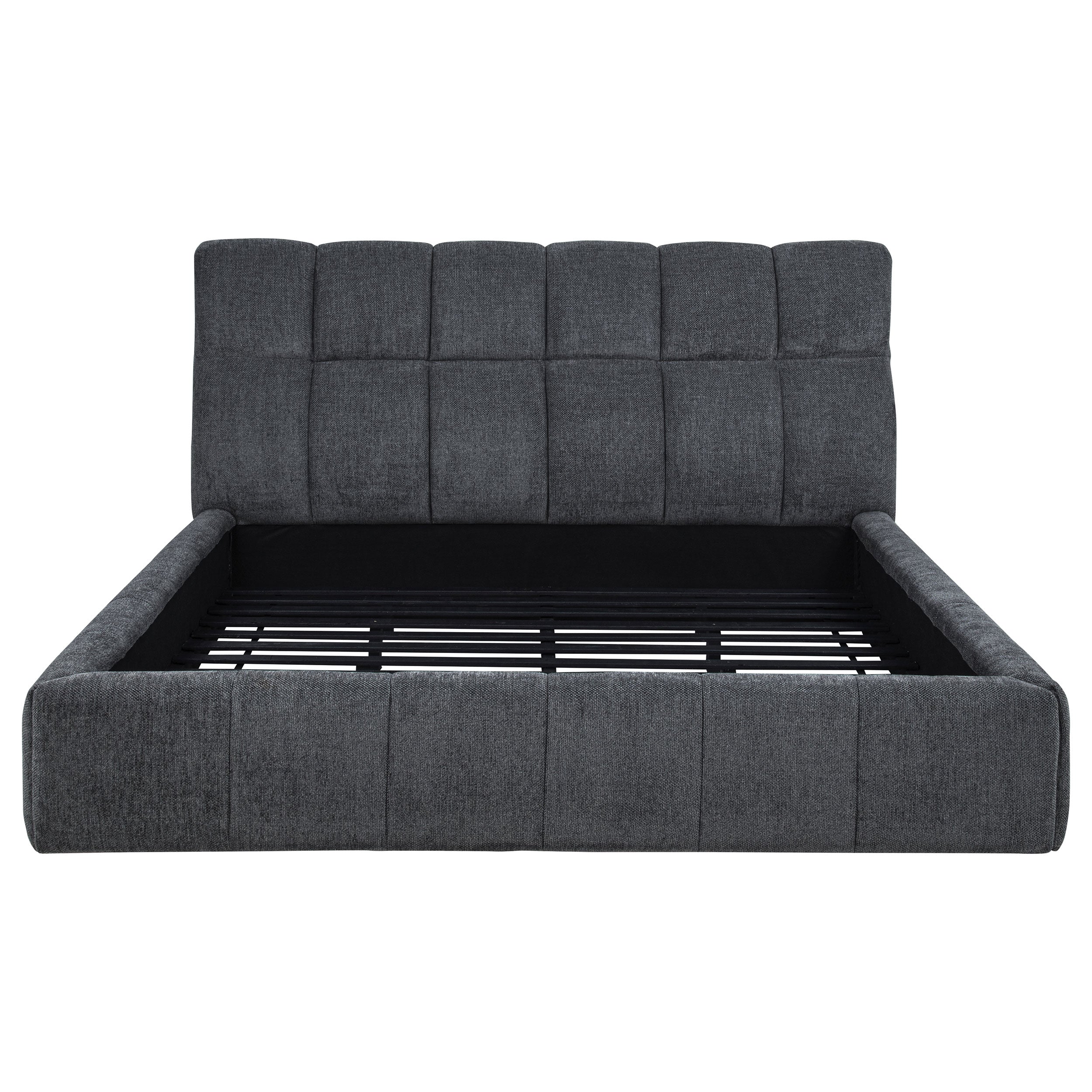 Nollet 48-inch Upholstered California King Platform Bed Grey