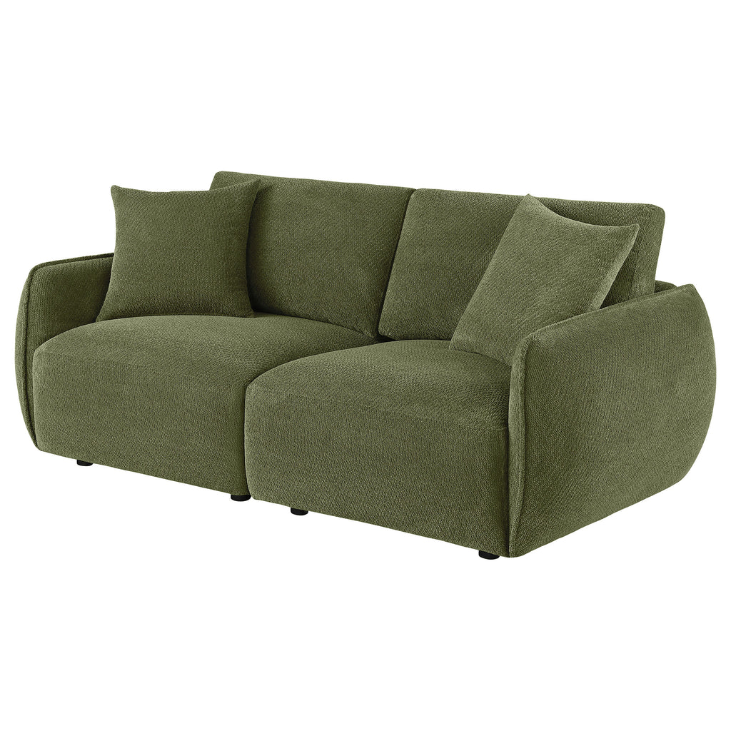Elysia Fabric Upholstered Modular Lounge Loveseat Green