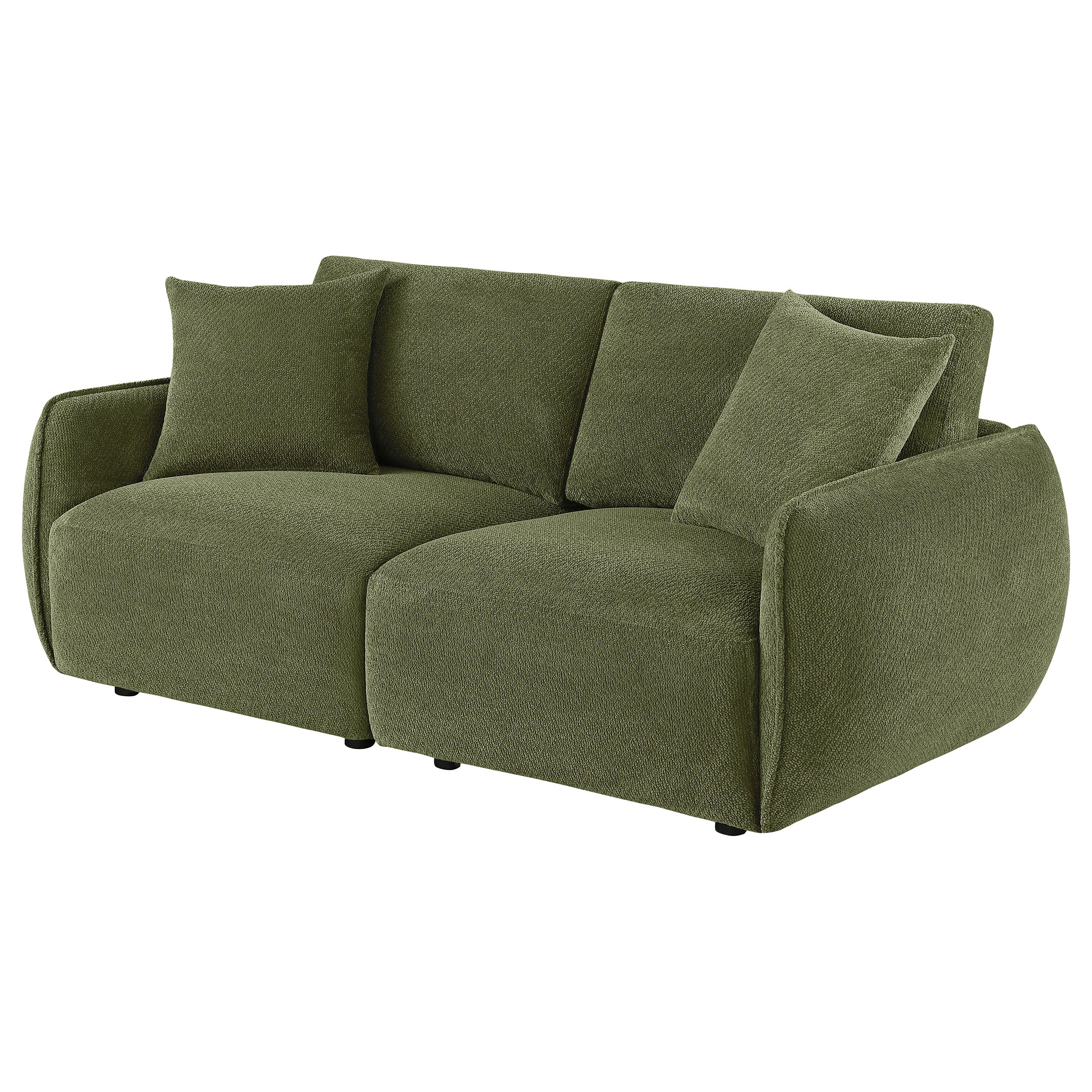 Elysia Fabric Upholstered Modular Lounge Loveseat Green