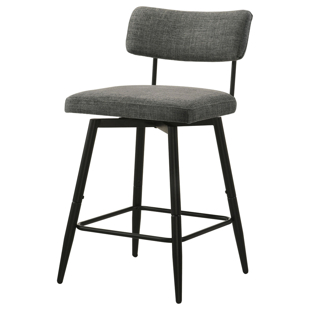 Levine Fabric Upholstered Swivel Counter Chair Grey (Set of 2)