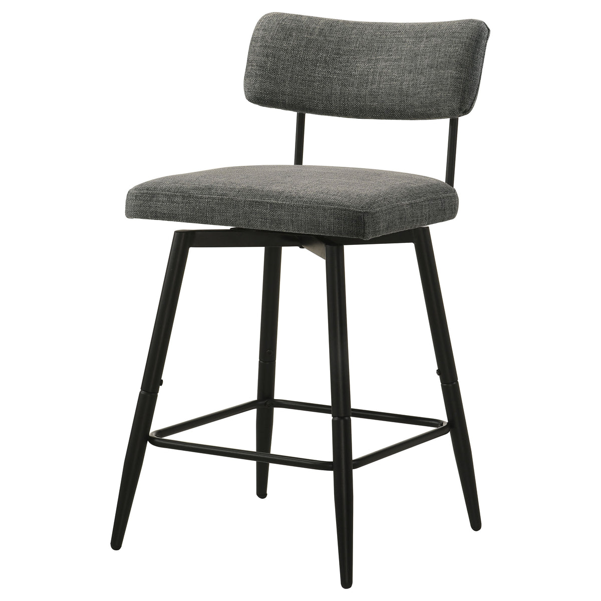 Levine Fabric Upholstered Swivel Counter Chair Grey (Set of 2)