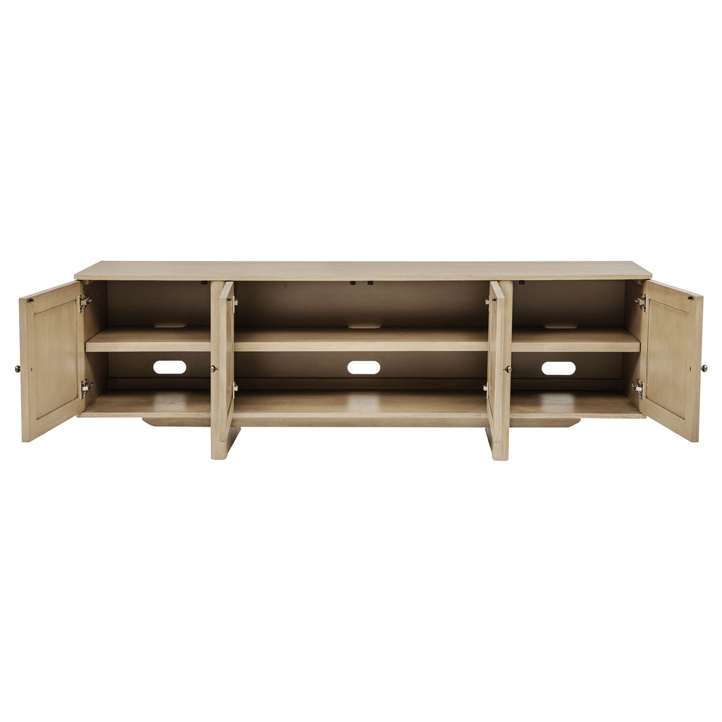 Kailani 79-inch 4-door Cane TV Stand Media Console Beige Oak