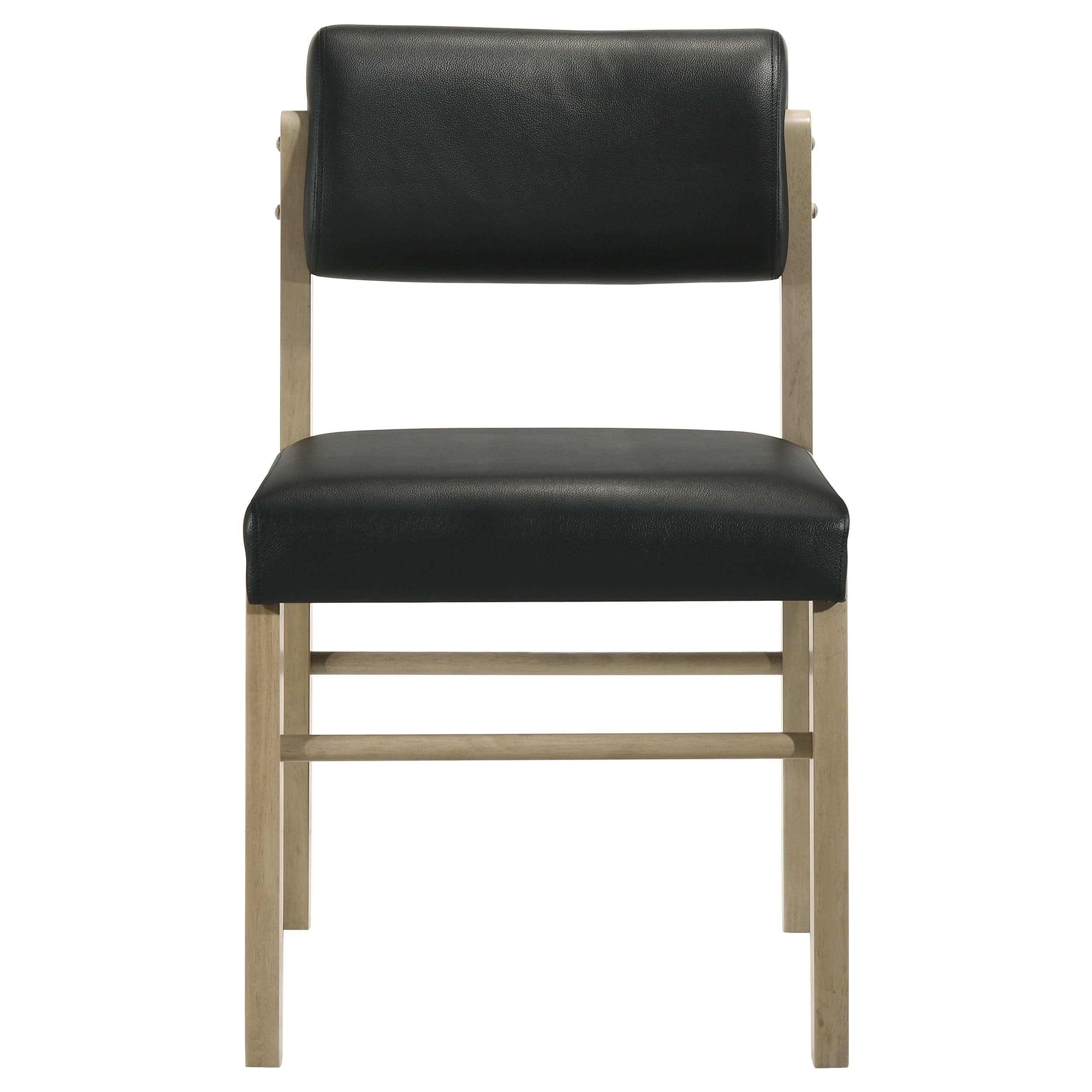 Kehoe Upholstered Dining Side Chair Black and Natural Oak (Set of 2)