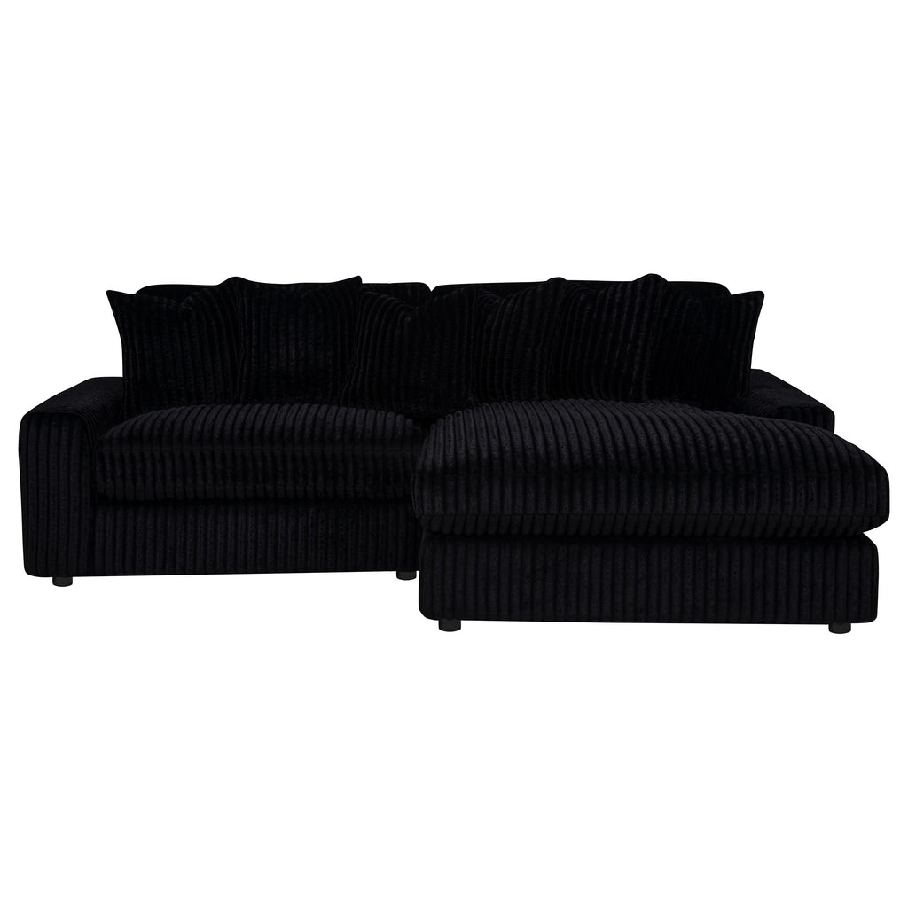 Blaine Upholstered Reversible Chaise Sectional Sofa Black