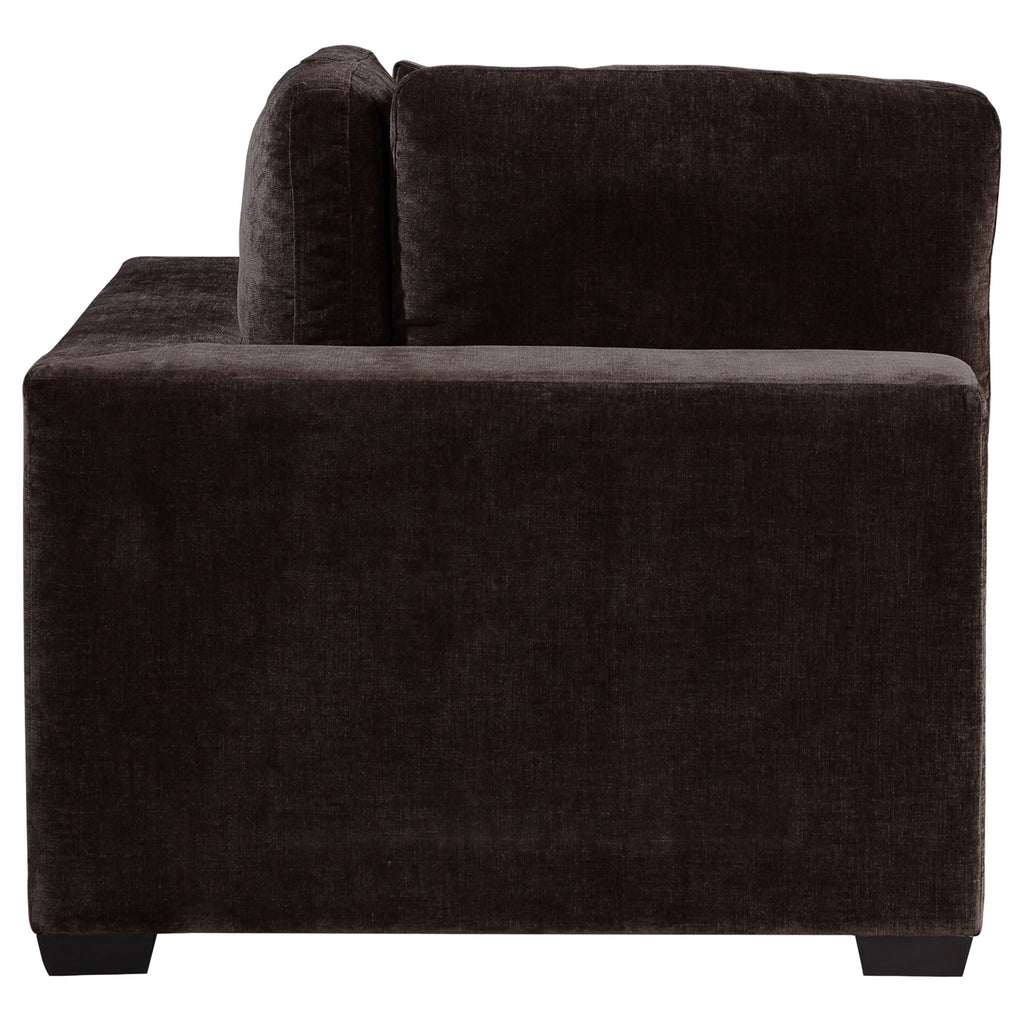 Cloud Lux Upholstered Corner Chair Dark Chocolate