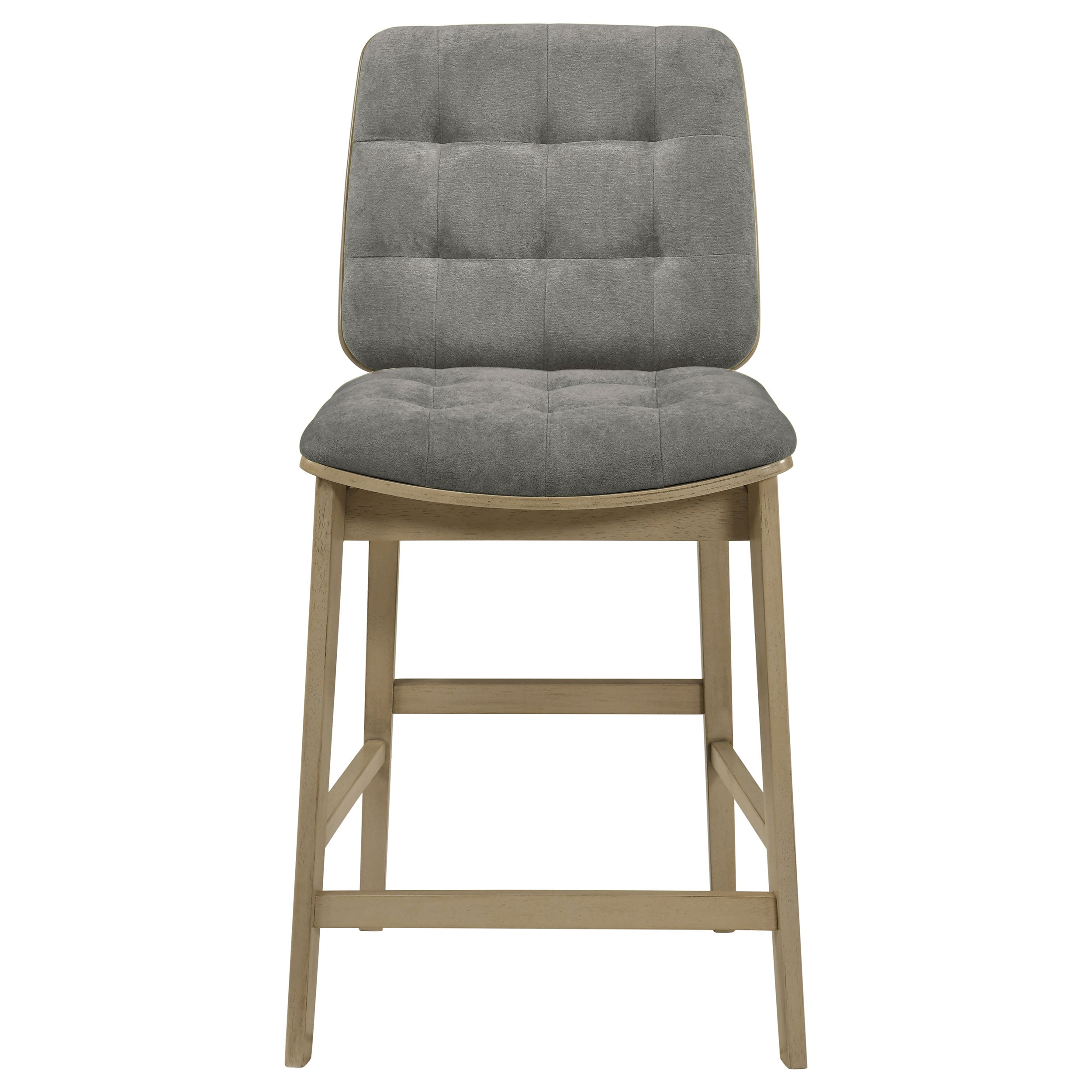 Redbridge Upholstered Counter Chair Grey and Natural Oak (Set of 2)