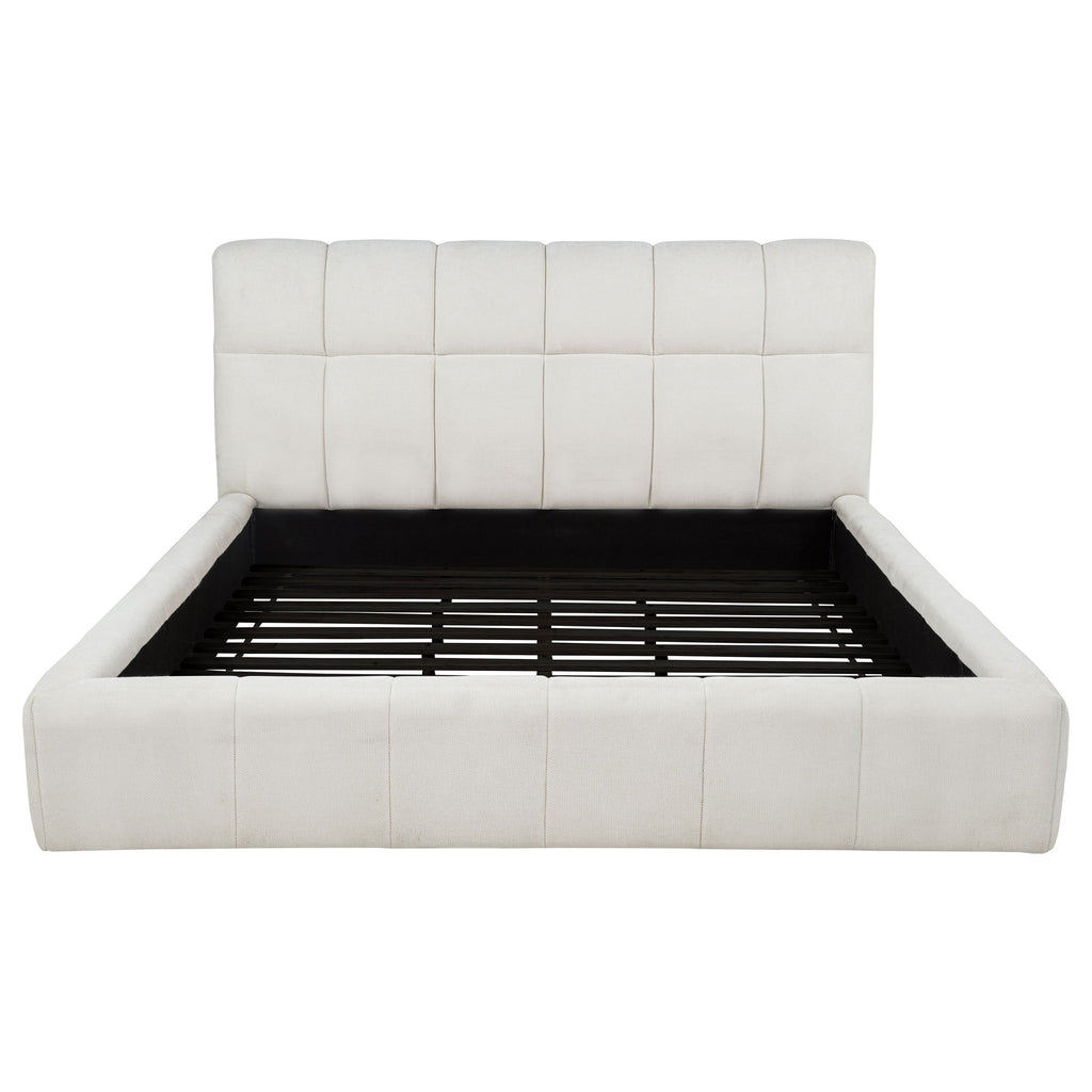 Nollet 48-inch Upholstered Eastern King Platform Bed Cream