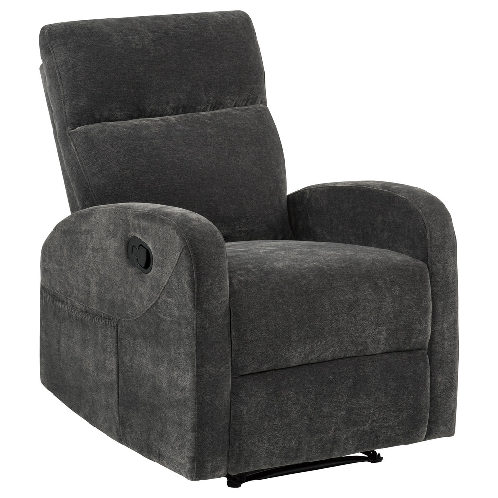 Hamilton Chenille Manual Recliner Charcoal Grey