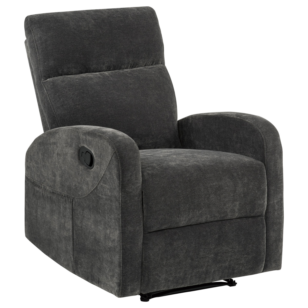 Hamilton Chenille Manual Recliner Charcoal Grey
