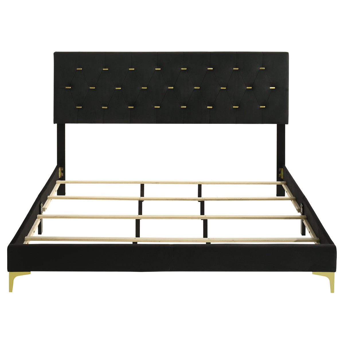 Kendall Upholstered California King Panel Bed Black