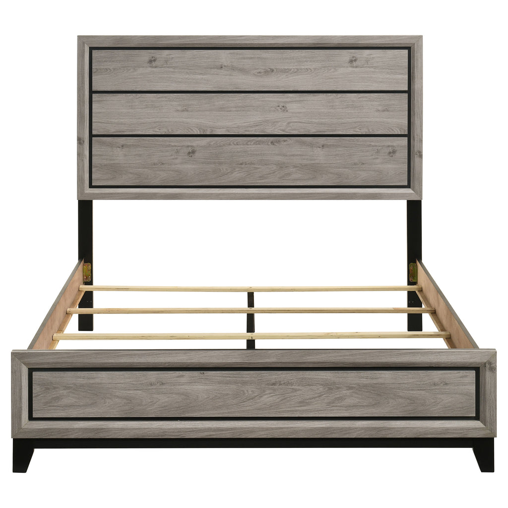 Valen Wood Queen Panel Bed Light Taupe