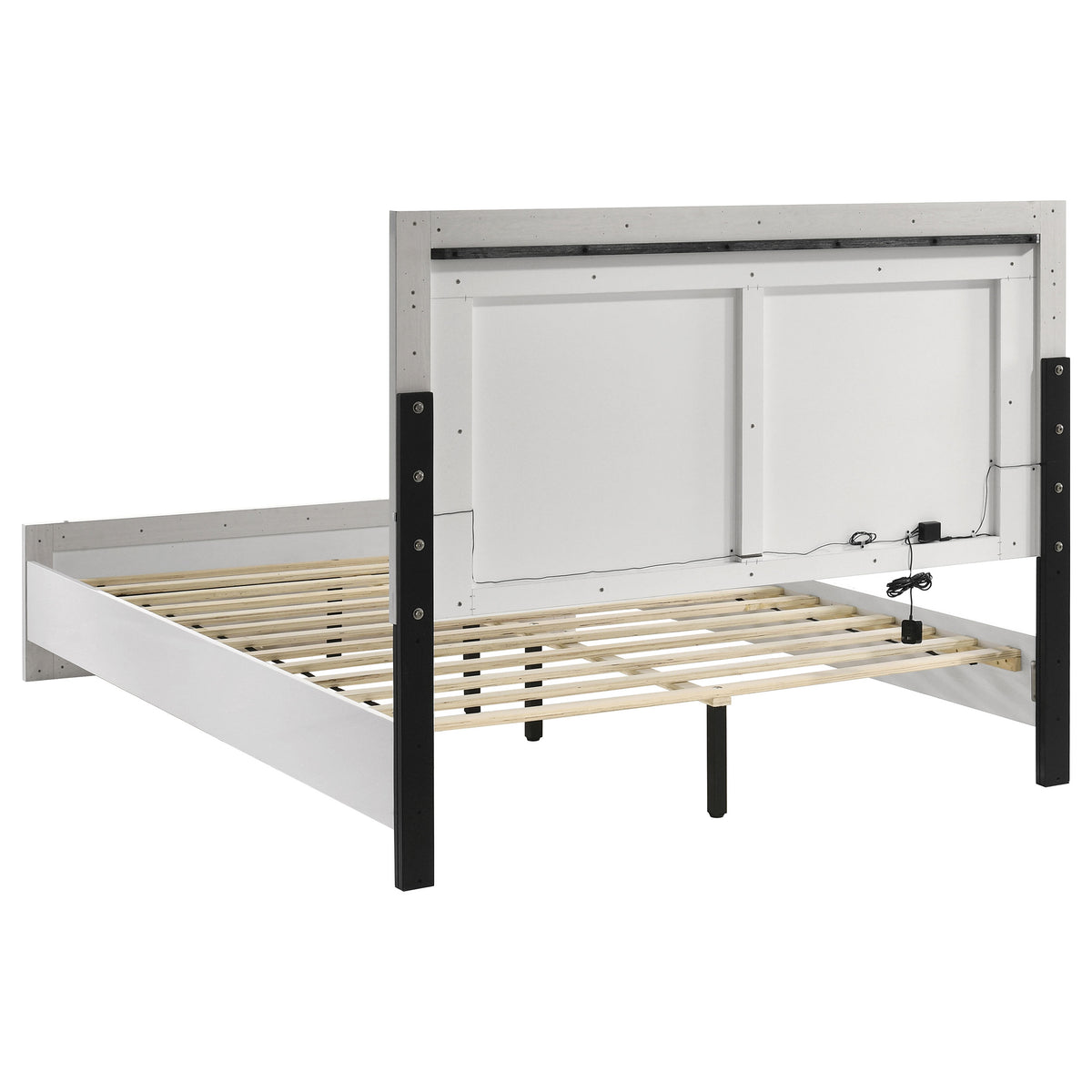 Viana 4-Piece Touch-Control LED Eastern King Bedroom Set White High Gloss