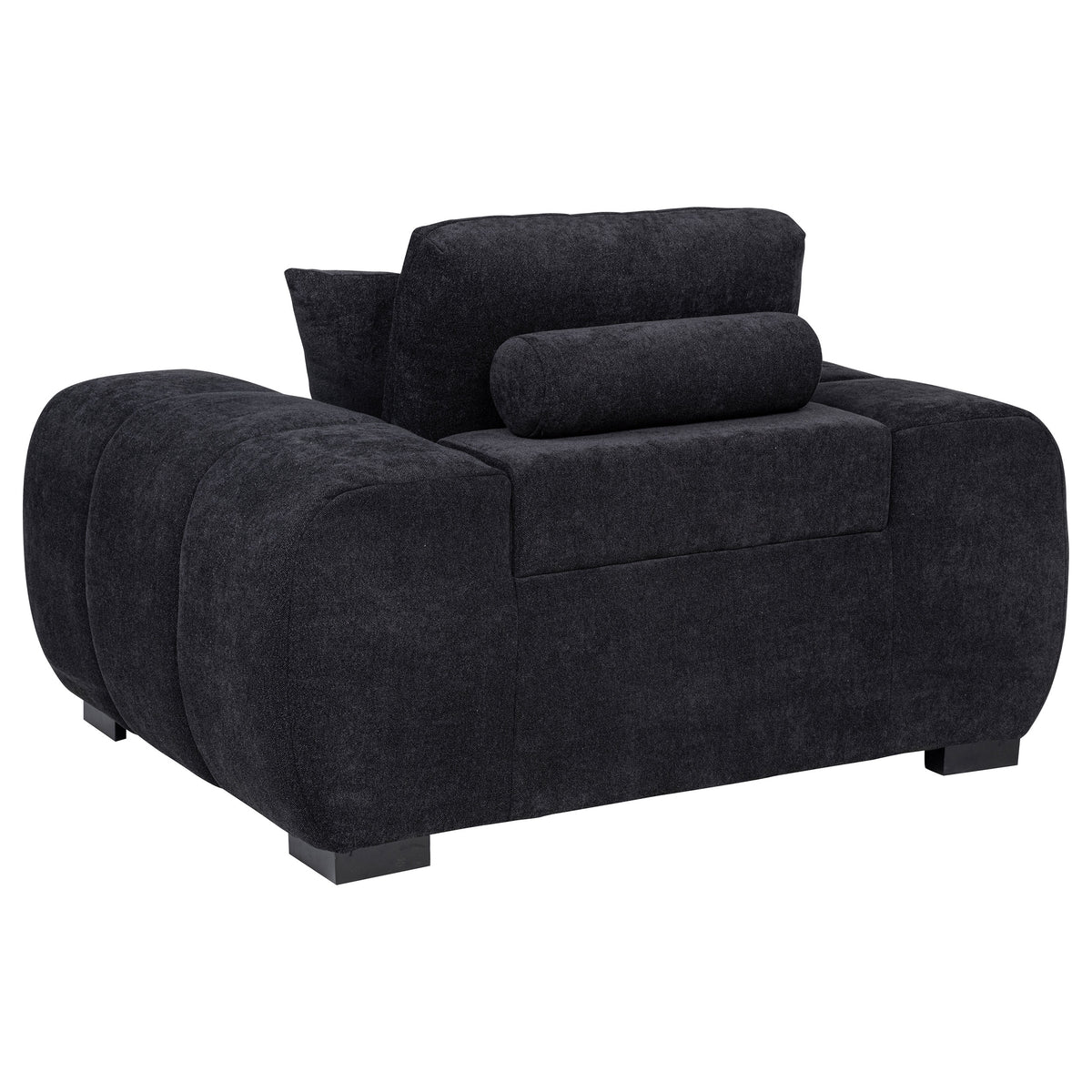 Octavia Upholstered Track Arm Accent Chair Black