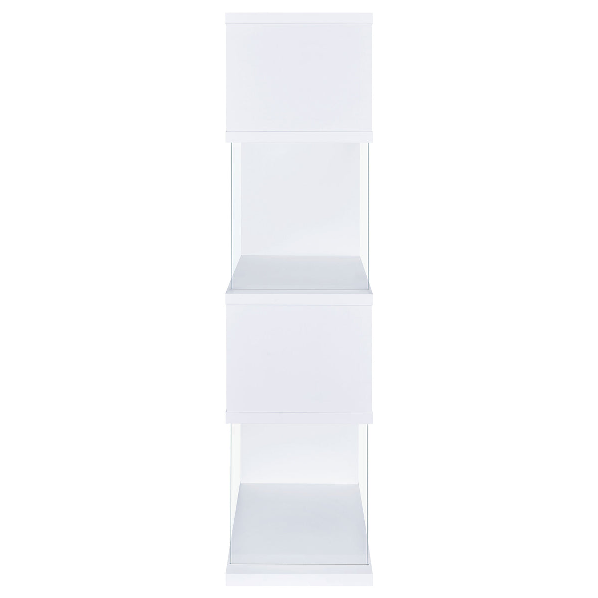 Emelle 63-inch 4-shelf Glass Panel Bookshelf White