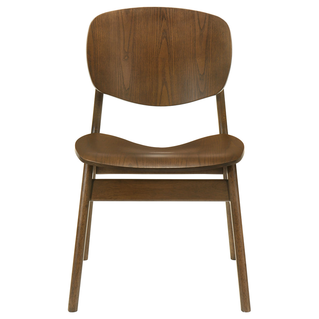Benford Dining Side Chair Wood Seat Dark Brown (Set of 2)
