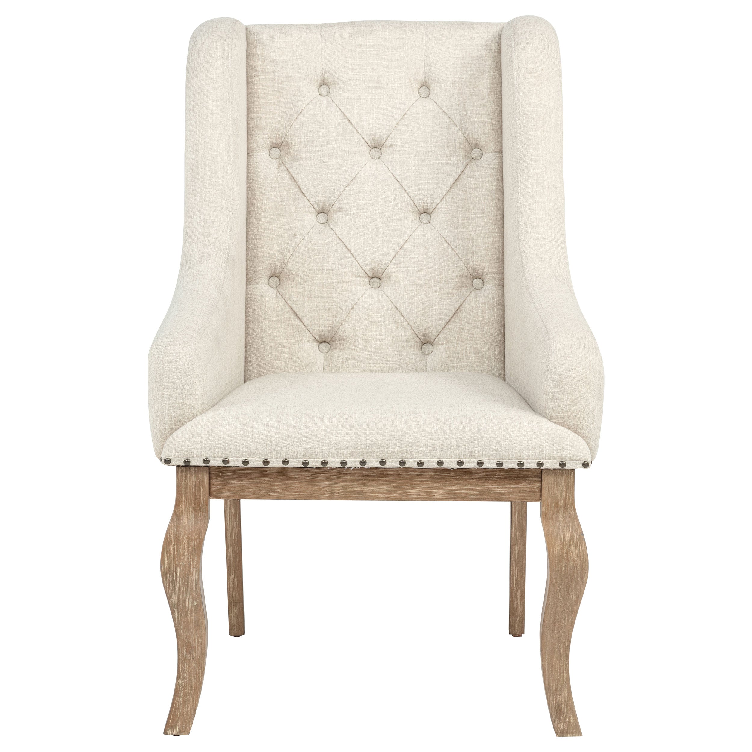 Brockway Upholstered Arm Chair Barley Brown (Set of 2)