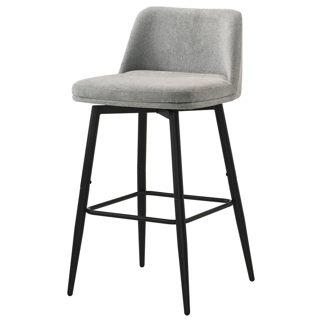 Mellor Fabric Upholstered Swivel Bar Chair Grey (Set of 2)