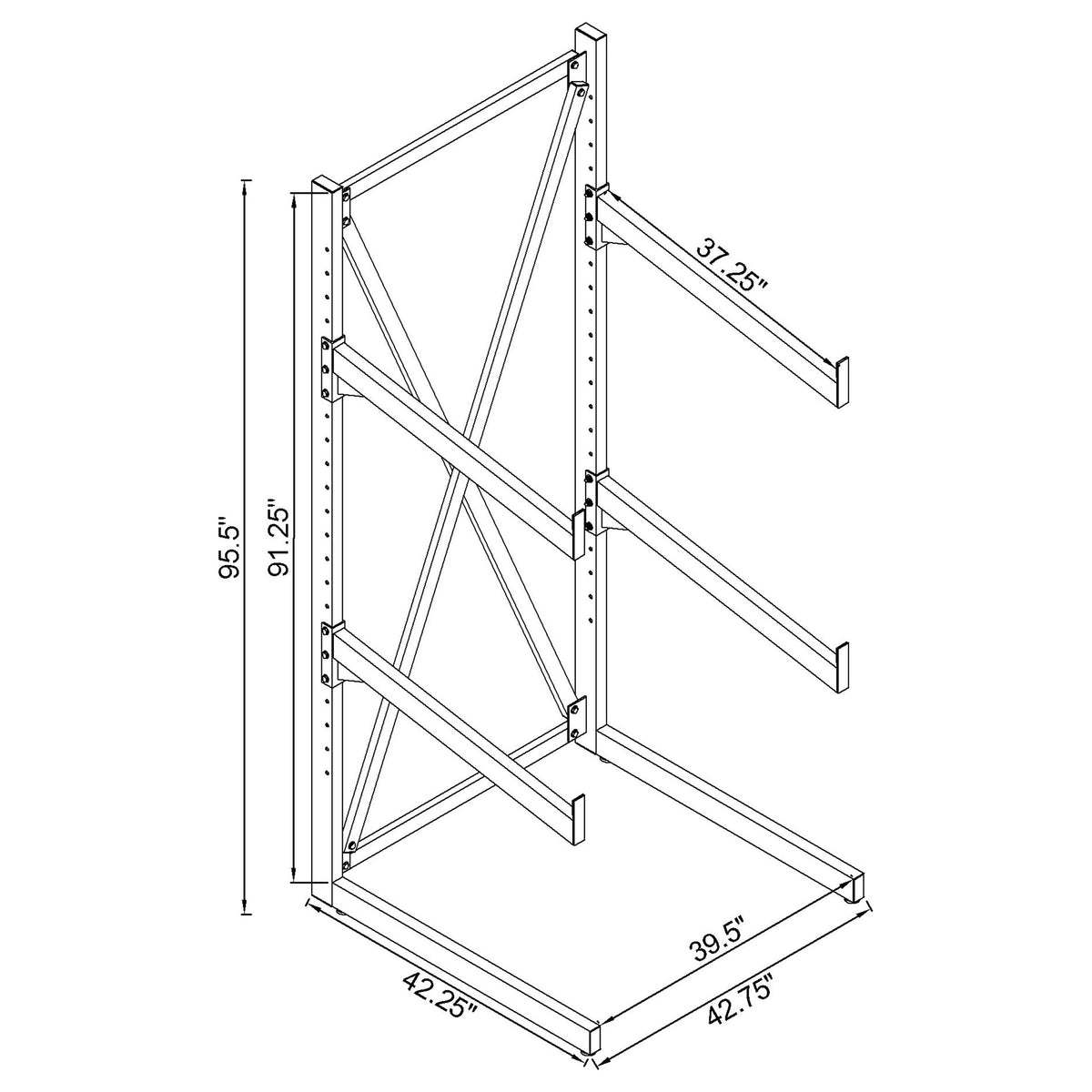 Duarto 3-tier Sofa Display Rack Black