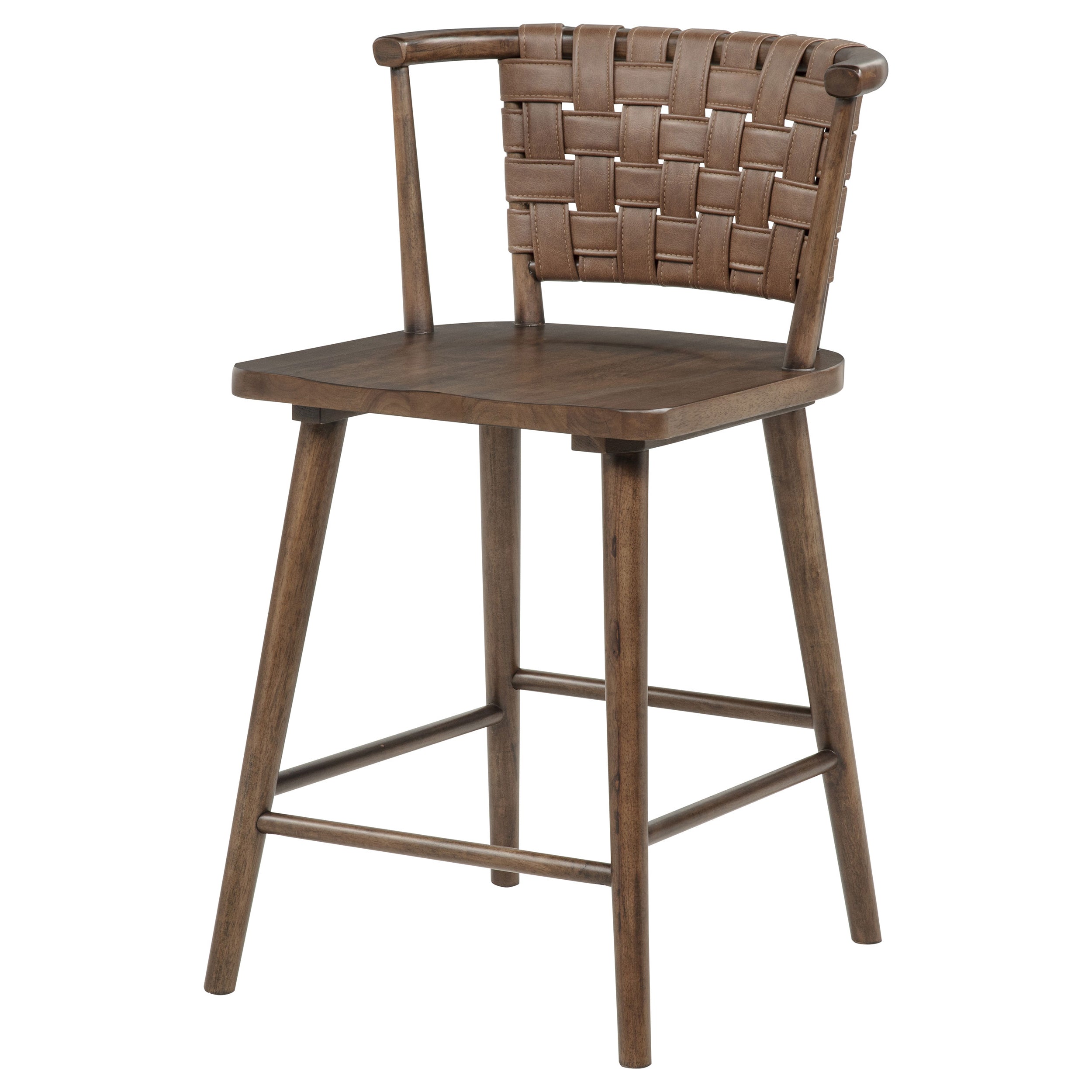 Tallis Woven Leatherette Back Counter Chair Brown (Set of 2)