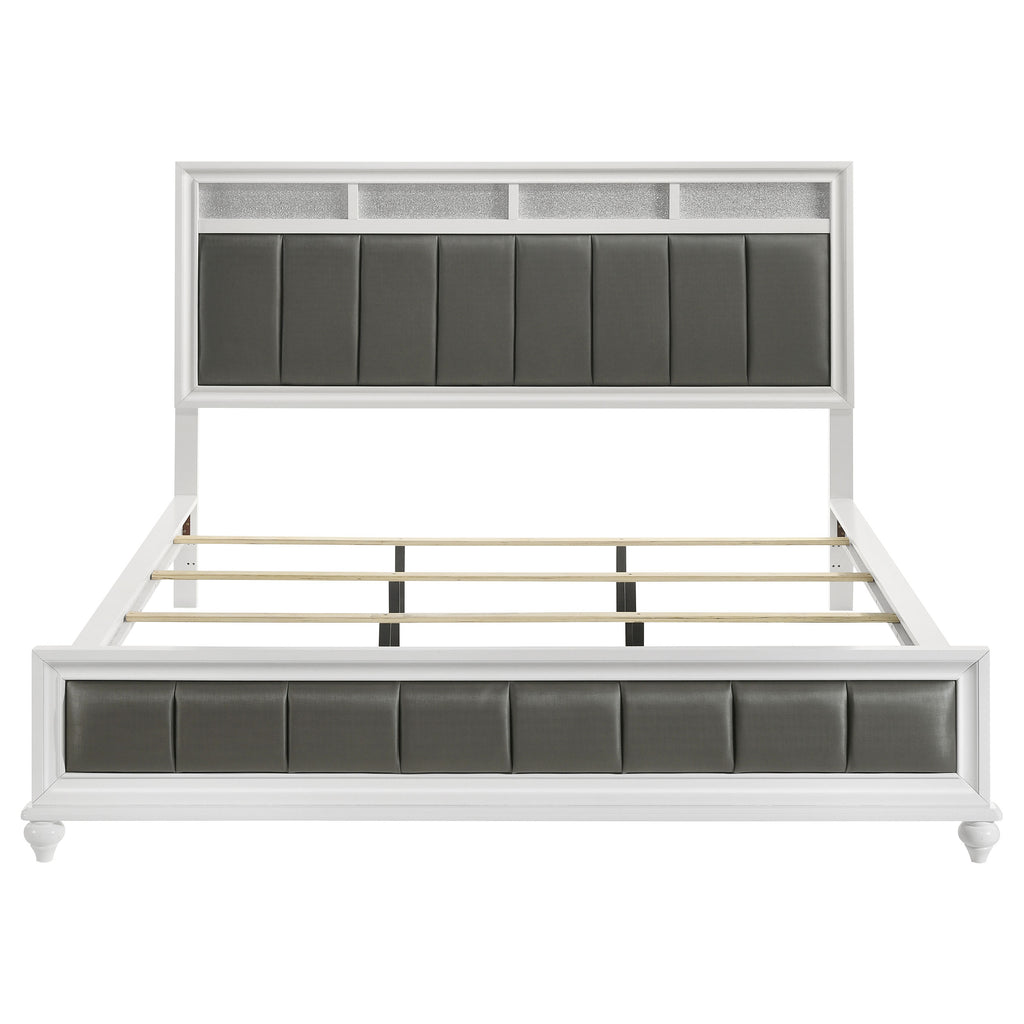 Barzini Wood California King Panel Bed White