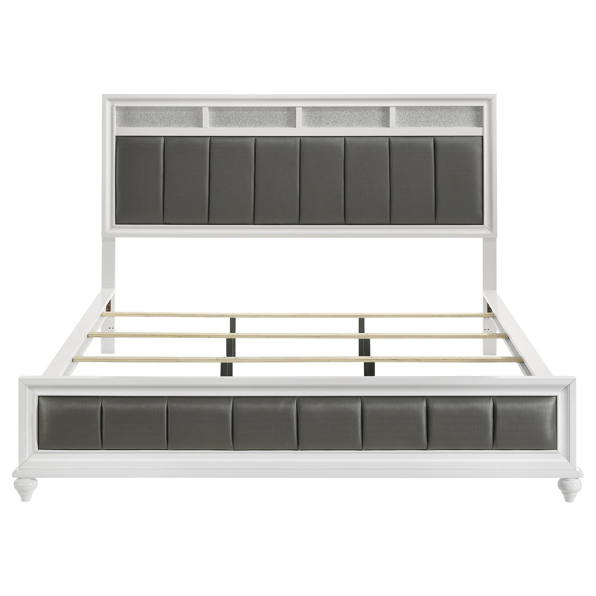 Barzini Wood California King Panel Bed White