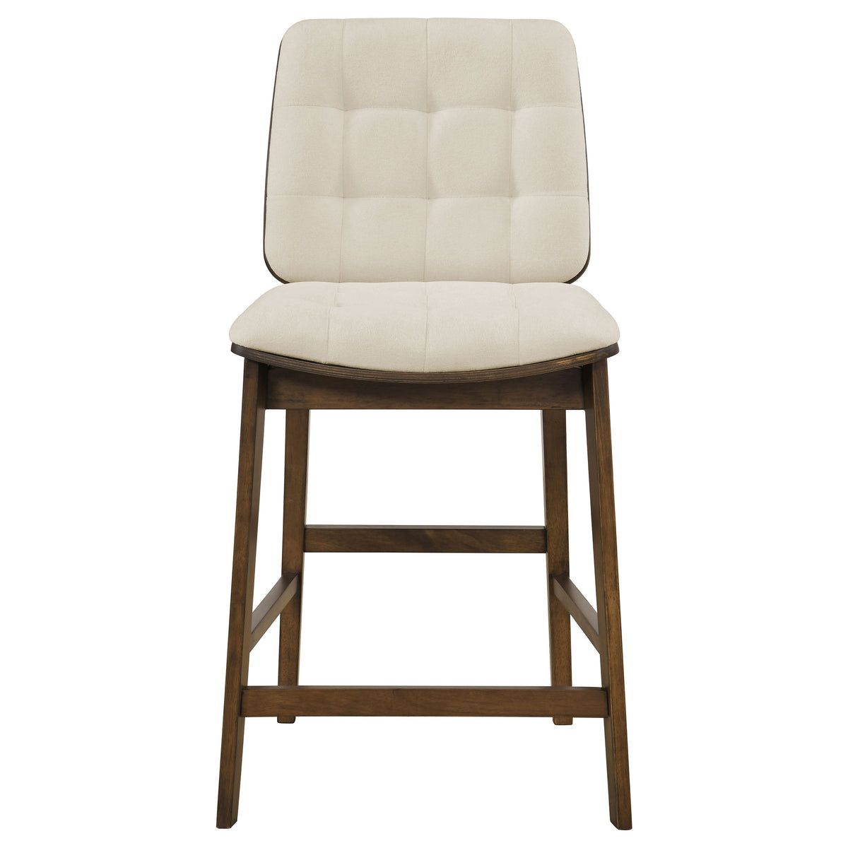 Redbridge Upholstered Counter Chair Cream and Walnut (Set of 2)
