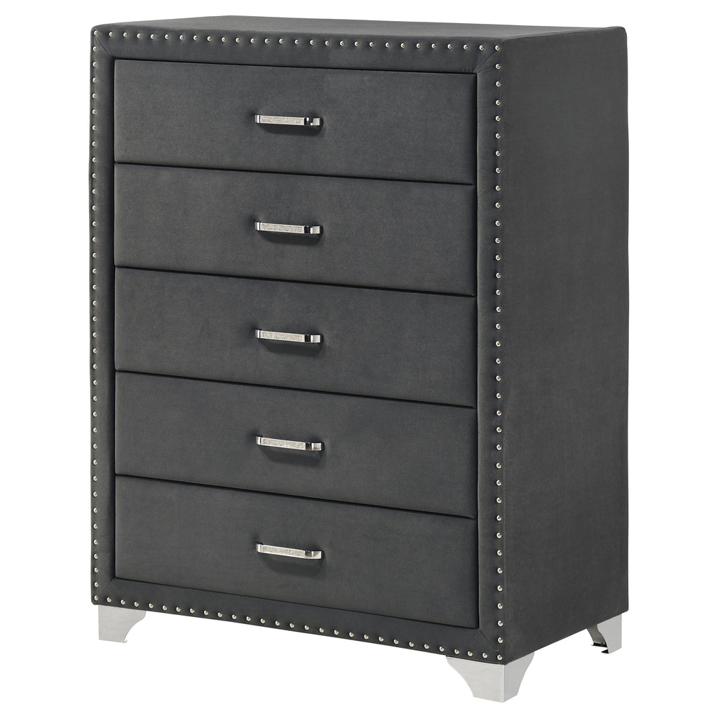 Melody 5-drawer Bedroom Chest Grey