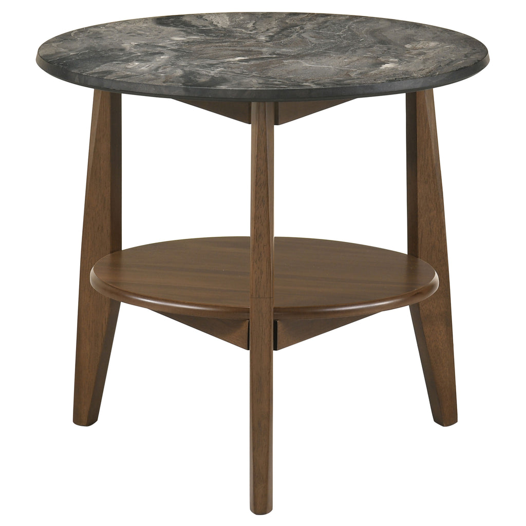 Bradley 2-Piece Round SmartTop Coffee Table Set Smokey Grey and Brown