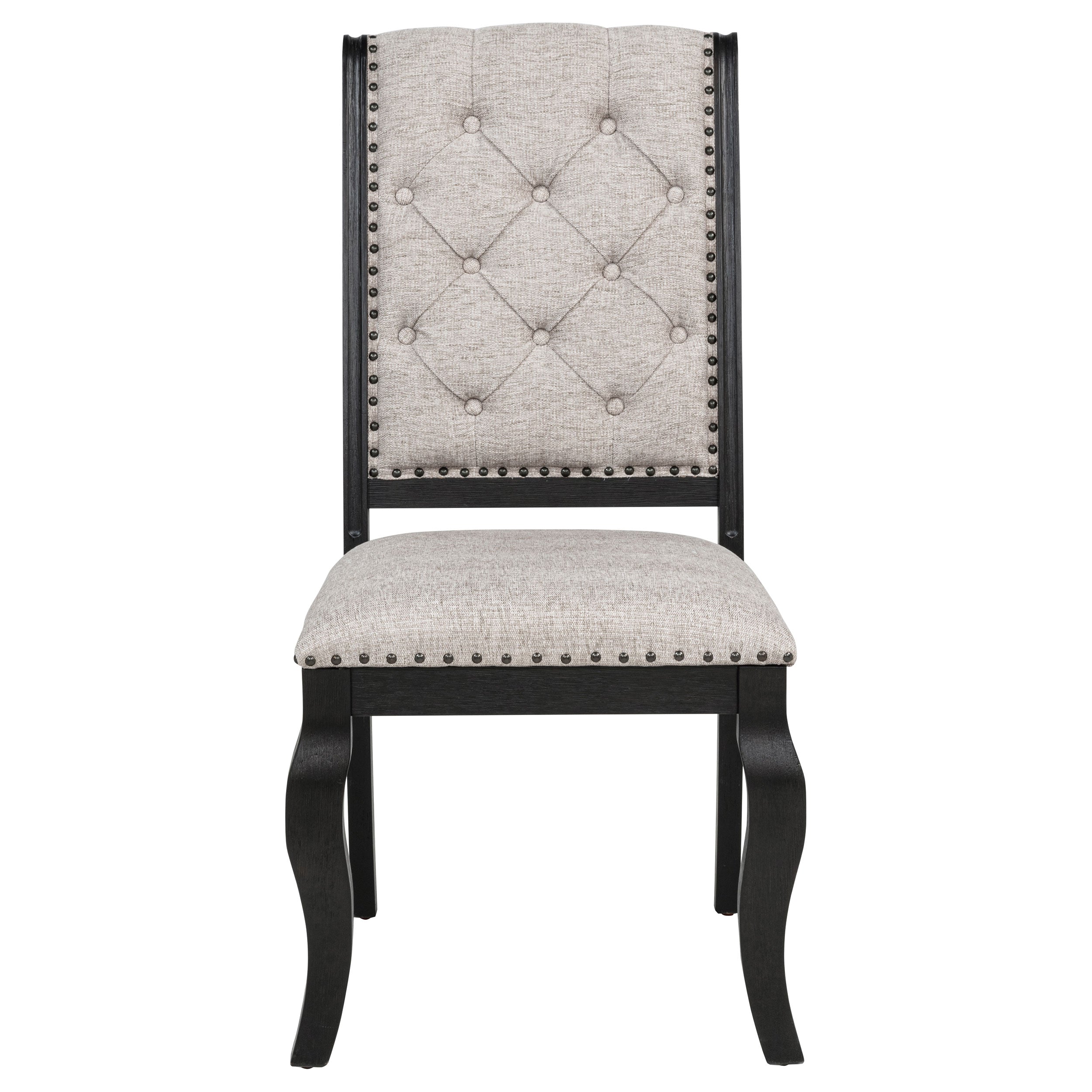 Phelps Upholstered Dining Side Chair Tan Distressed Noir (Set of 2)