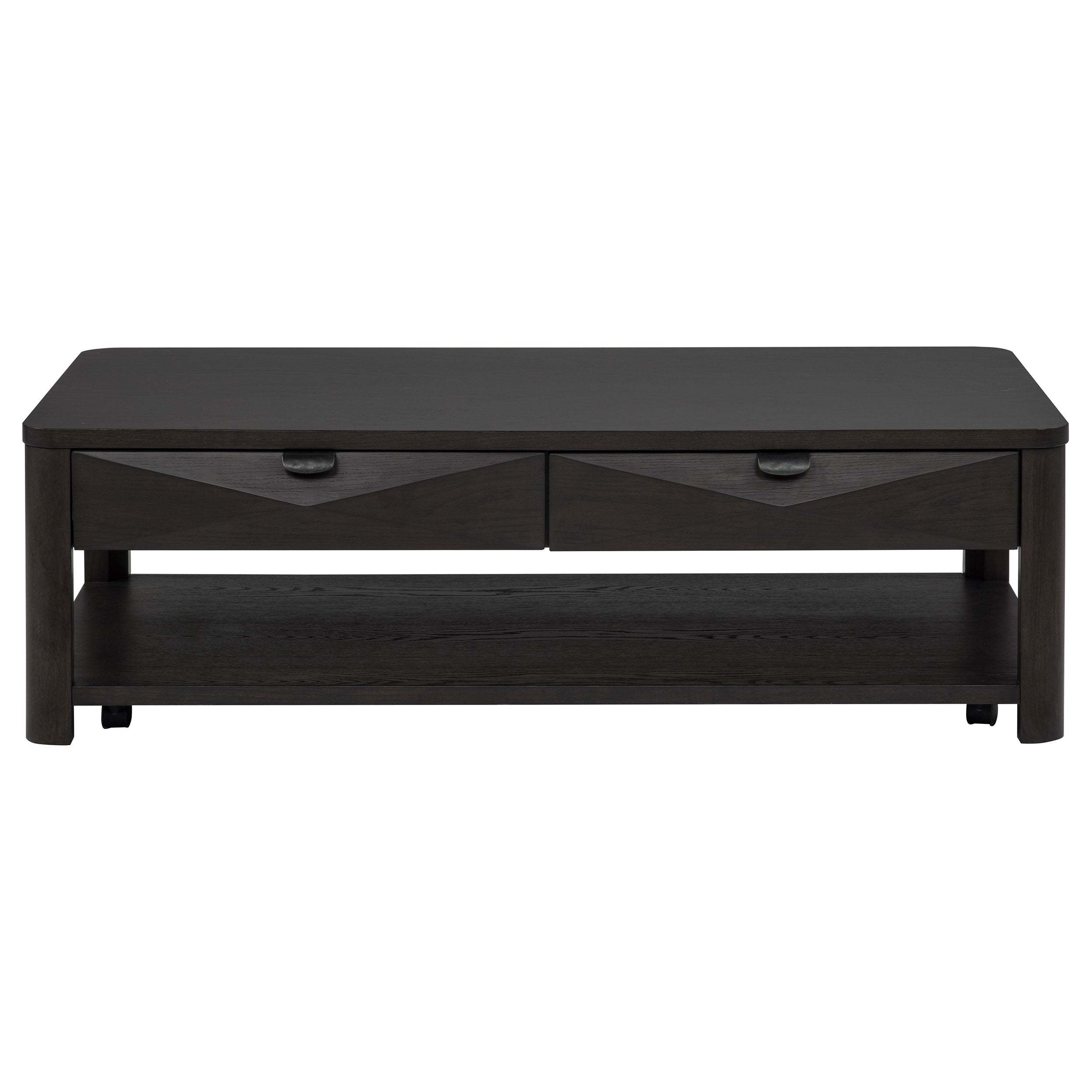 Marcelo Wood Coffee Table with 2 Drawers and Shelf Coffee