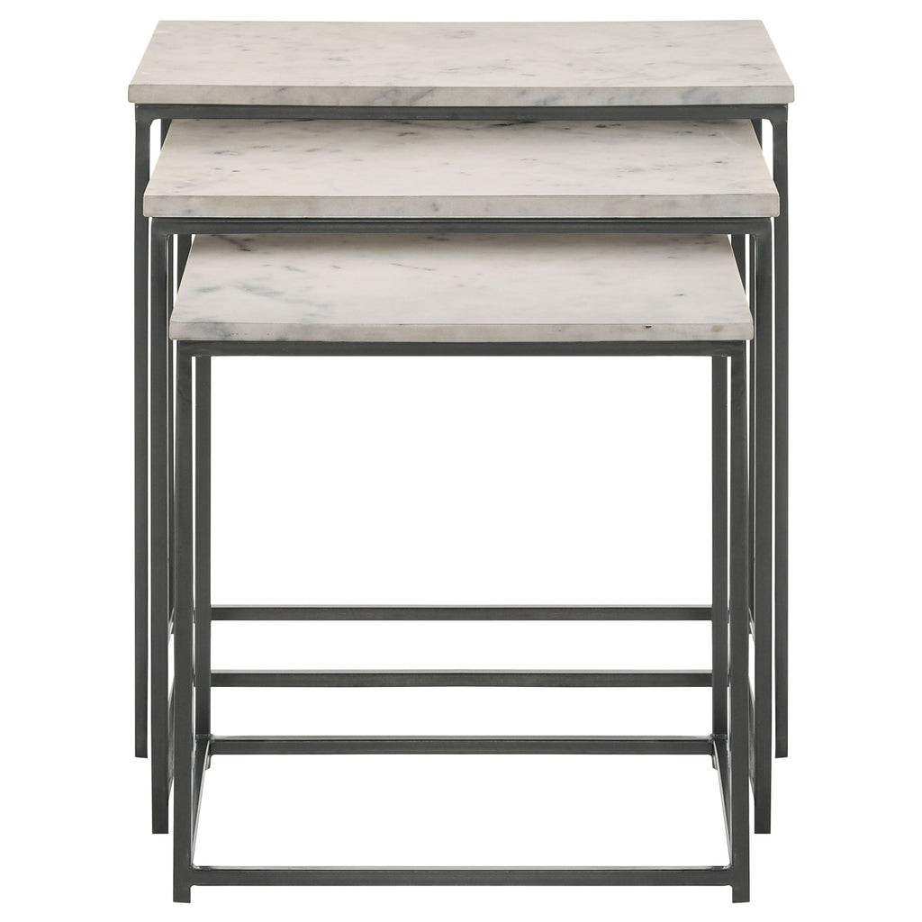 Medora 3-piece Marble Top Nesting Table Set White