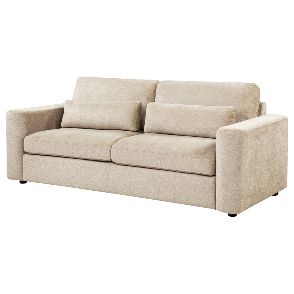 Amador Chenille Upholstered Track Arm Sofa Camel