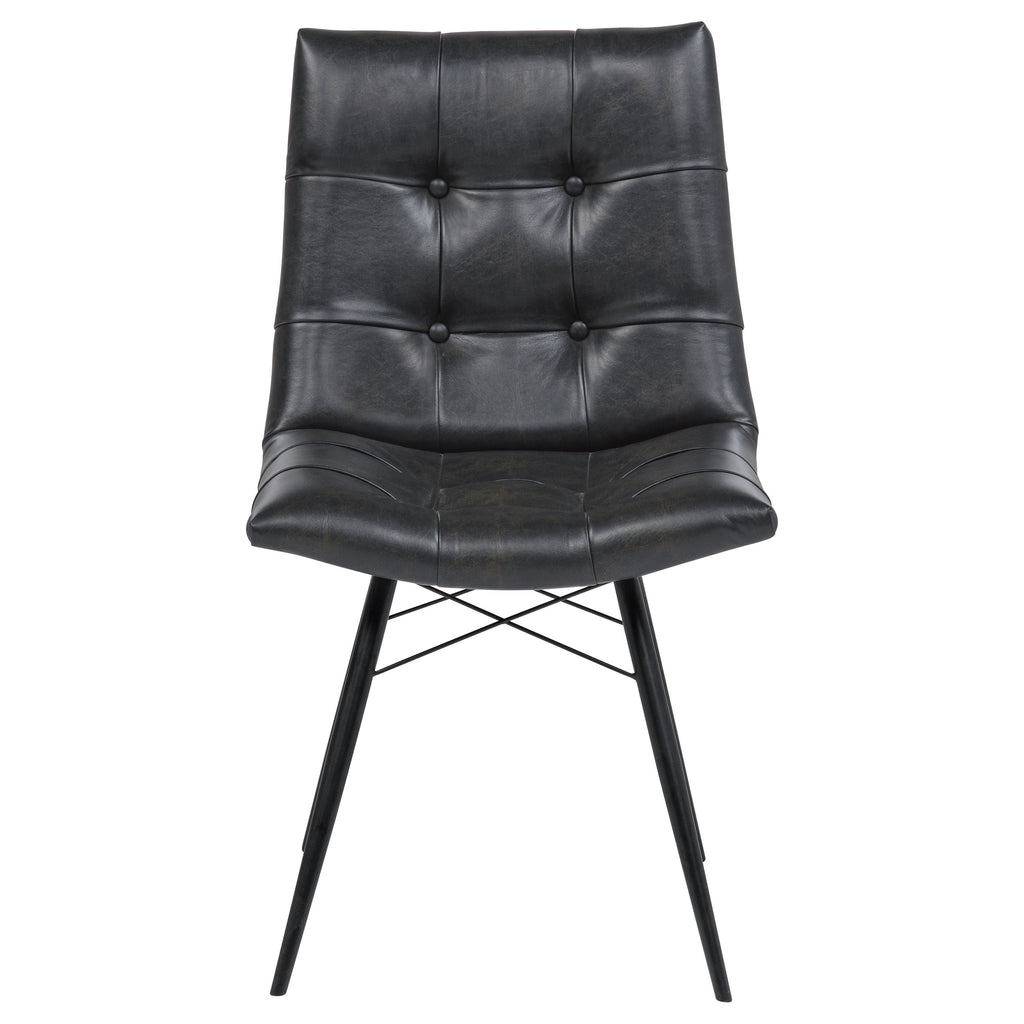 Aiken Faux Leather Upholstered Dining Side Chair Charcoal Grey (Set of 4)
