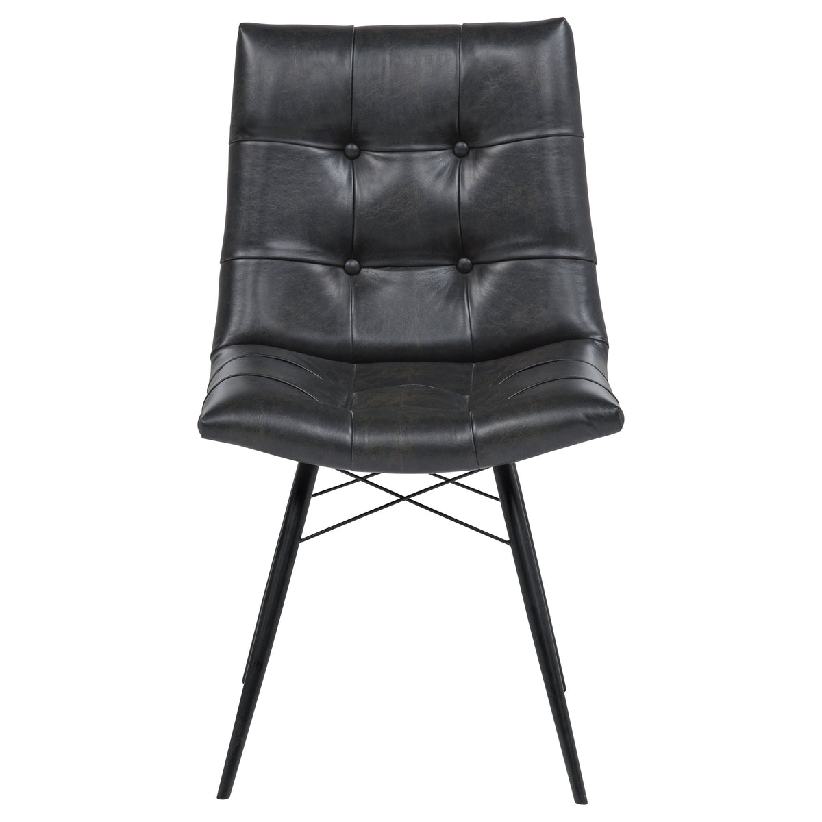 Aiken Faux Leather Upholstered Dining Side Chair Charcoal Grey (Set of 4)
