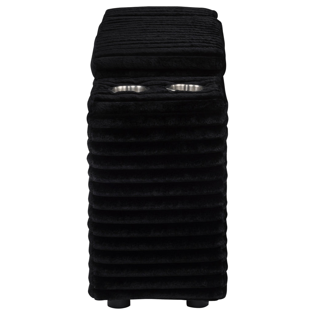 Collins Upholstered Modular Storage Console Black