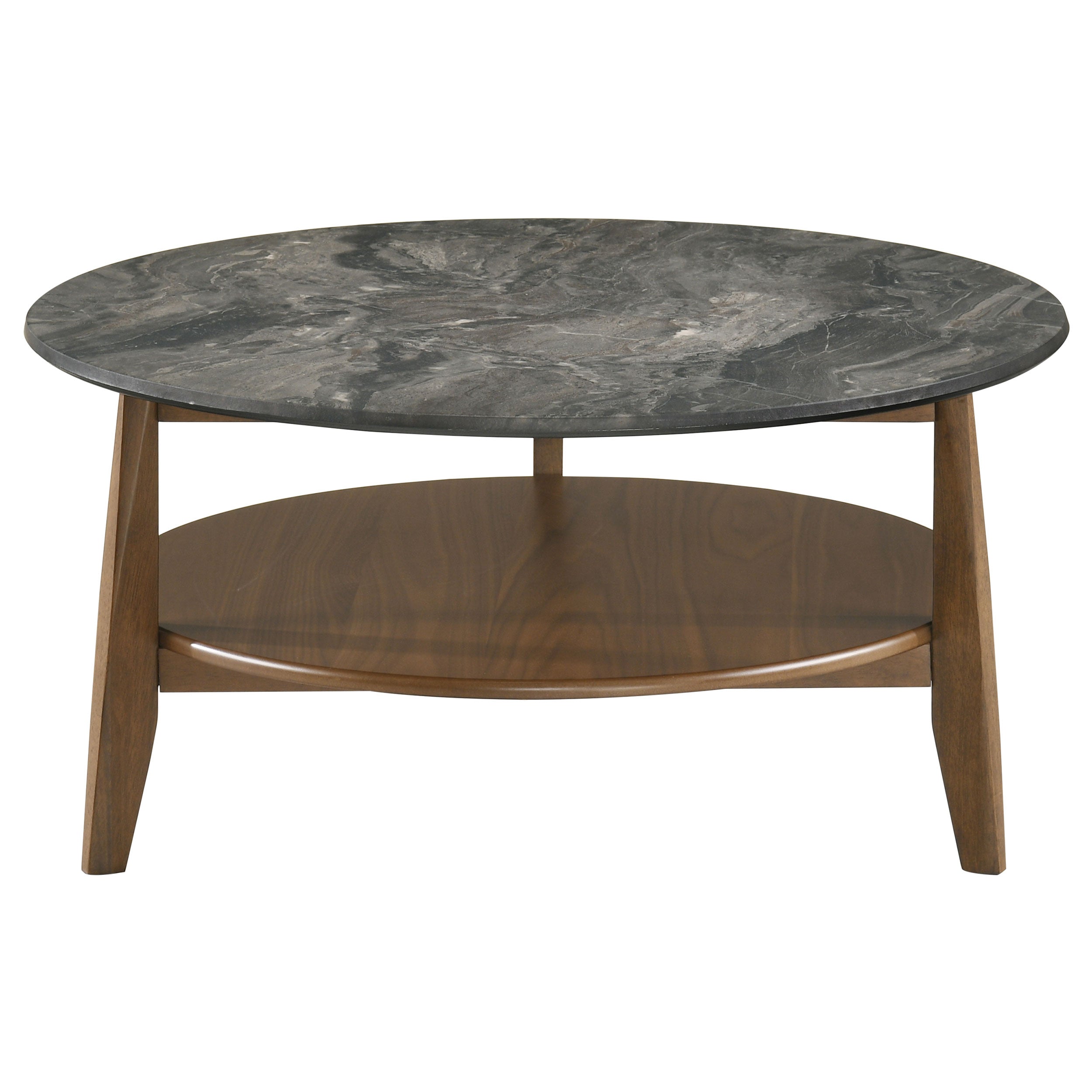Bradley Round SmartTop Cocktail Coffee Table Smokey Grey and Brown