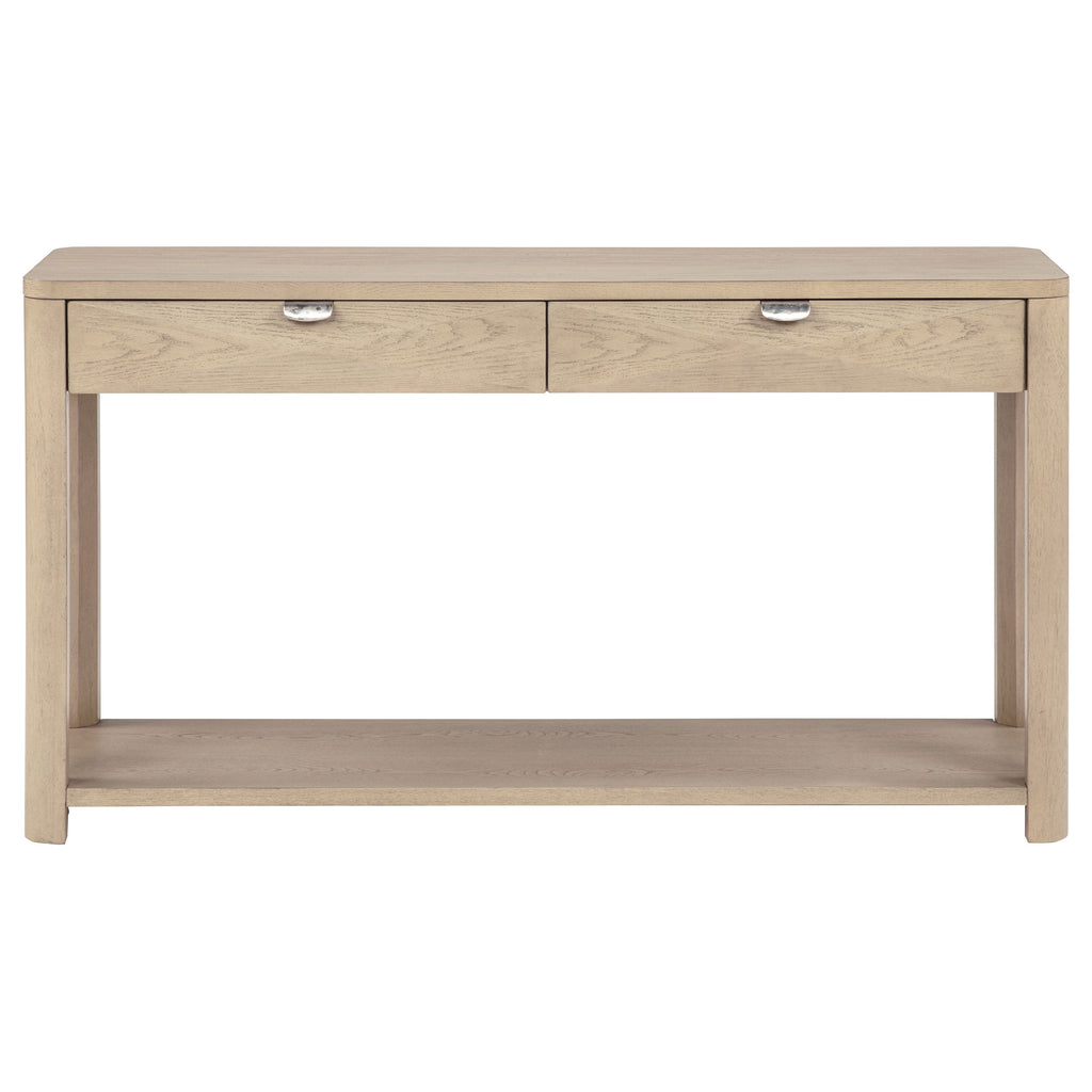 Marcelo Sofa Console Table with 2 Drawers and Shelf Light Elm
