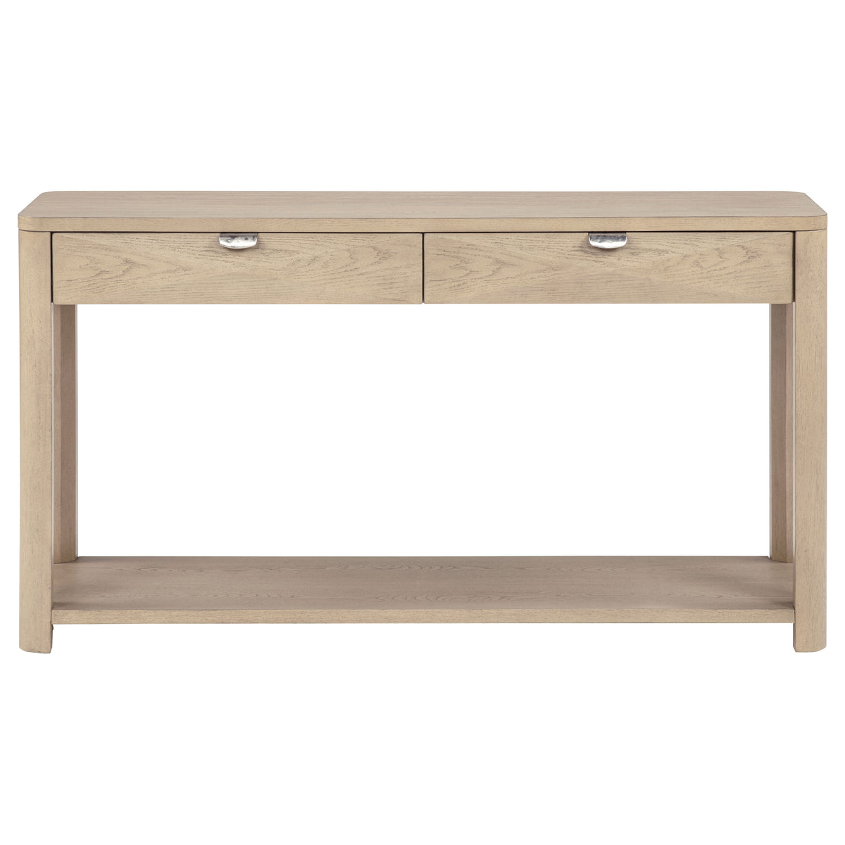 Marcelo Sofa Console Table with 2 Drawers and Shelf Light Elm