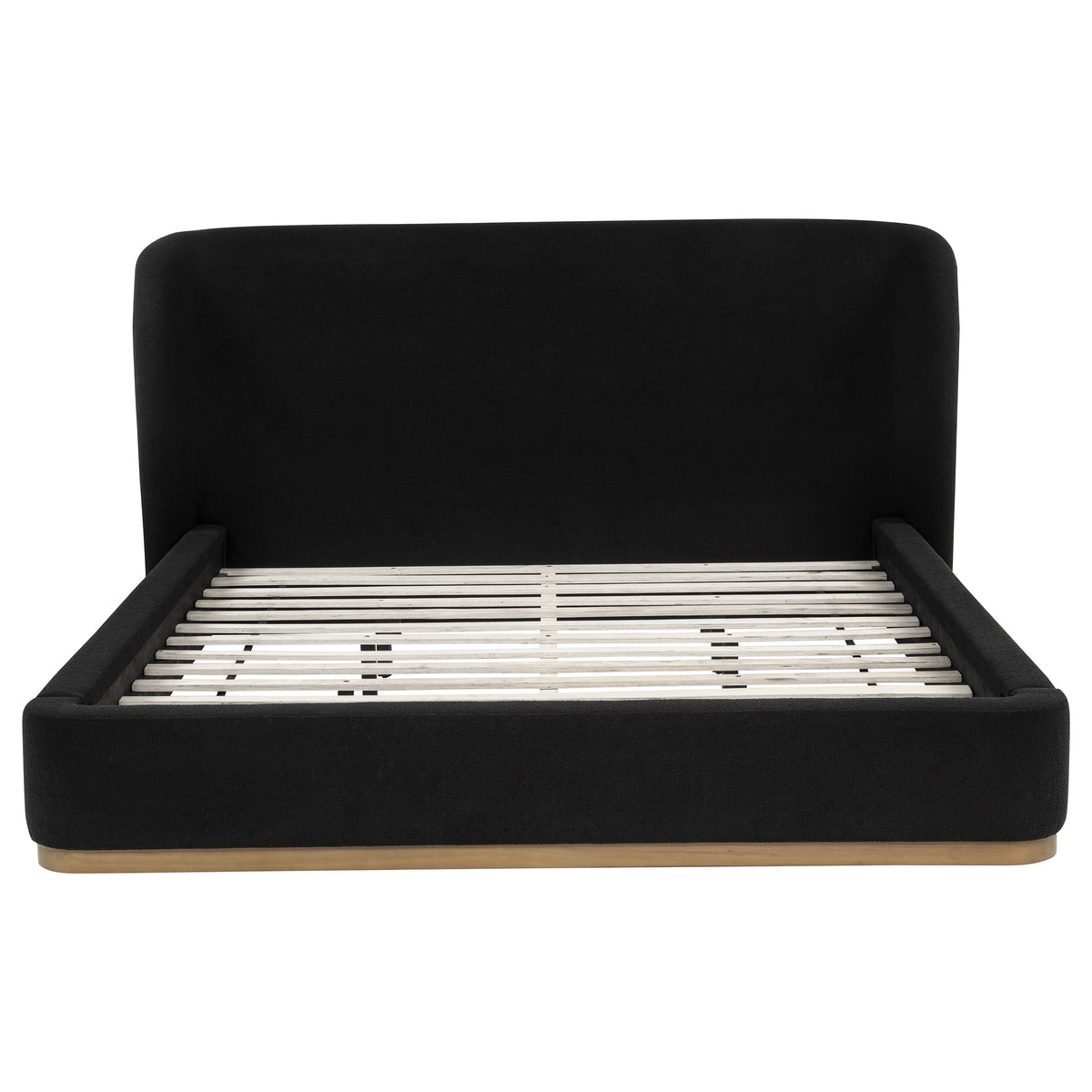 Blaire Upholstered California King Wingback Platform Bed Black