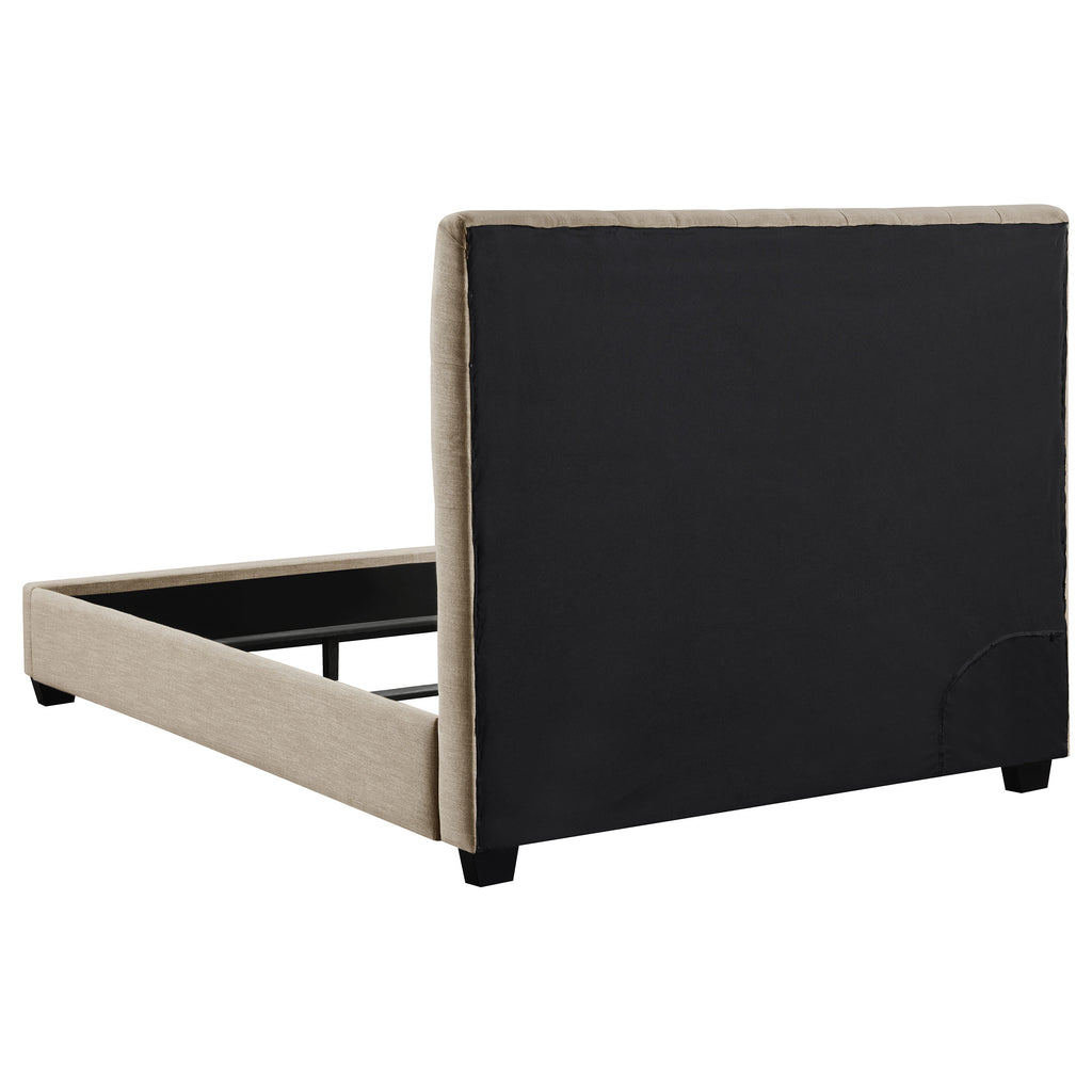 Chloe Upholstered Queen Panel Bed Oatmeal