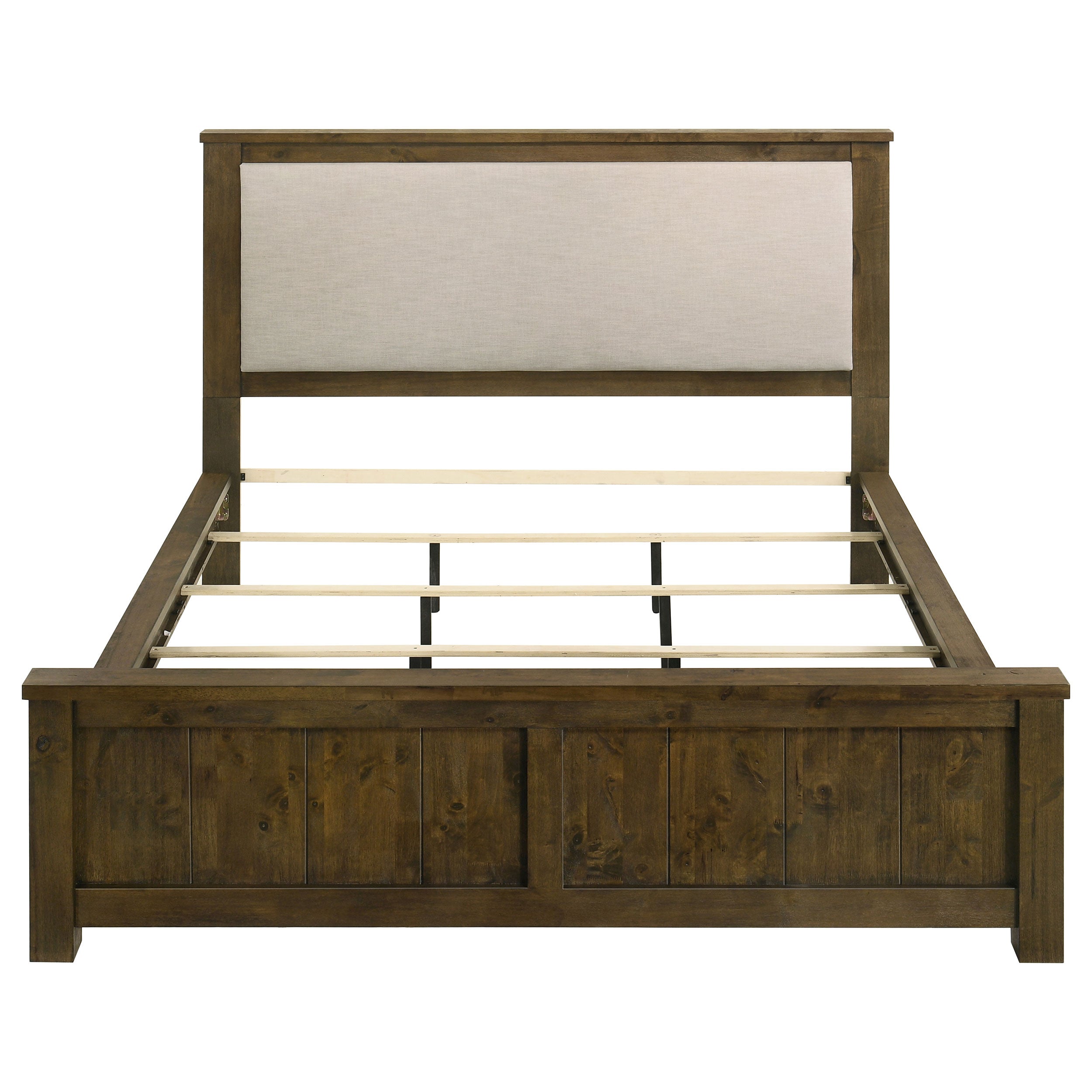 Doherty California King Linen Panel Bed Rustic Brown