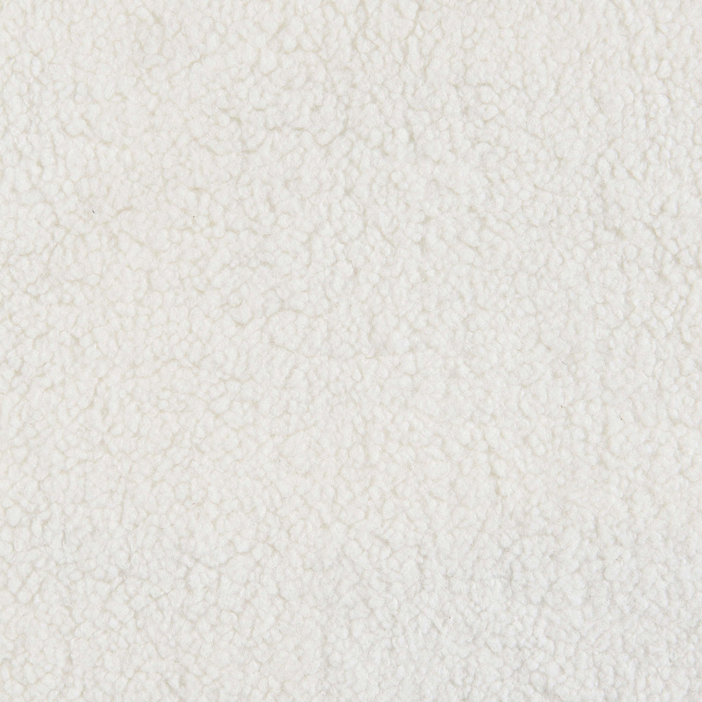 Sunny Square Upholstered Ottoman Ivory Sherpa
