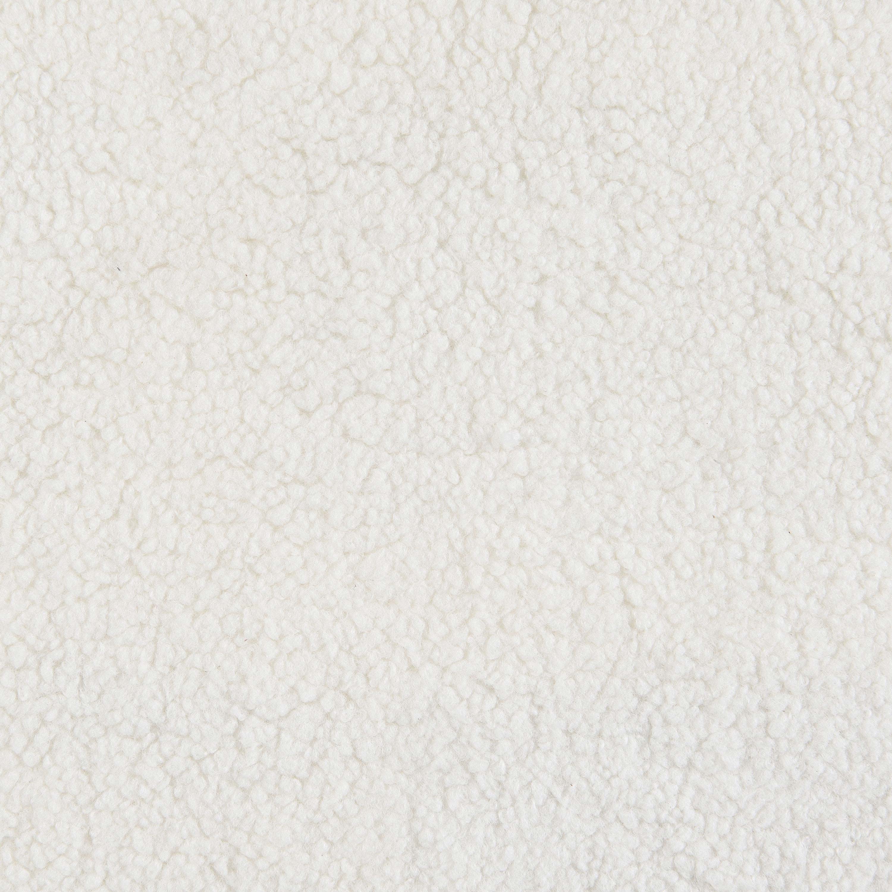 Sunny Square Upholstered Ottoman Ivory Sherpa