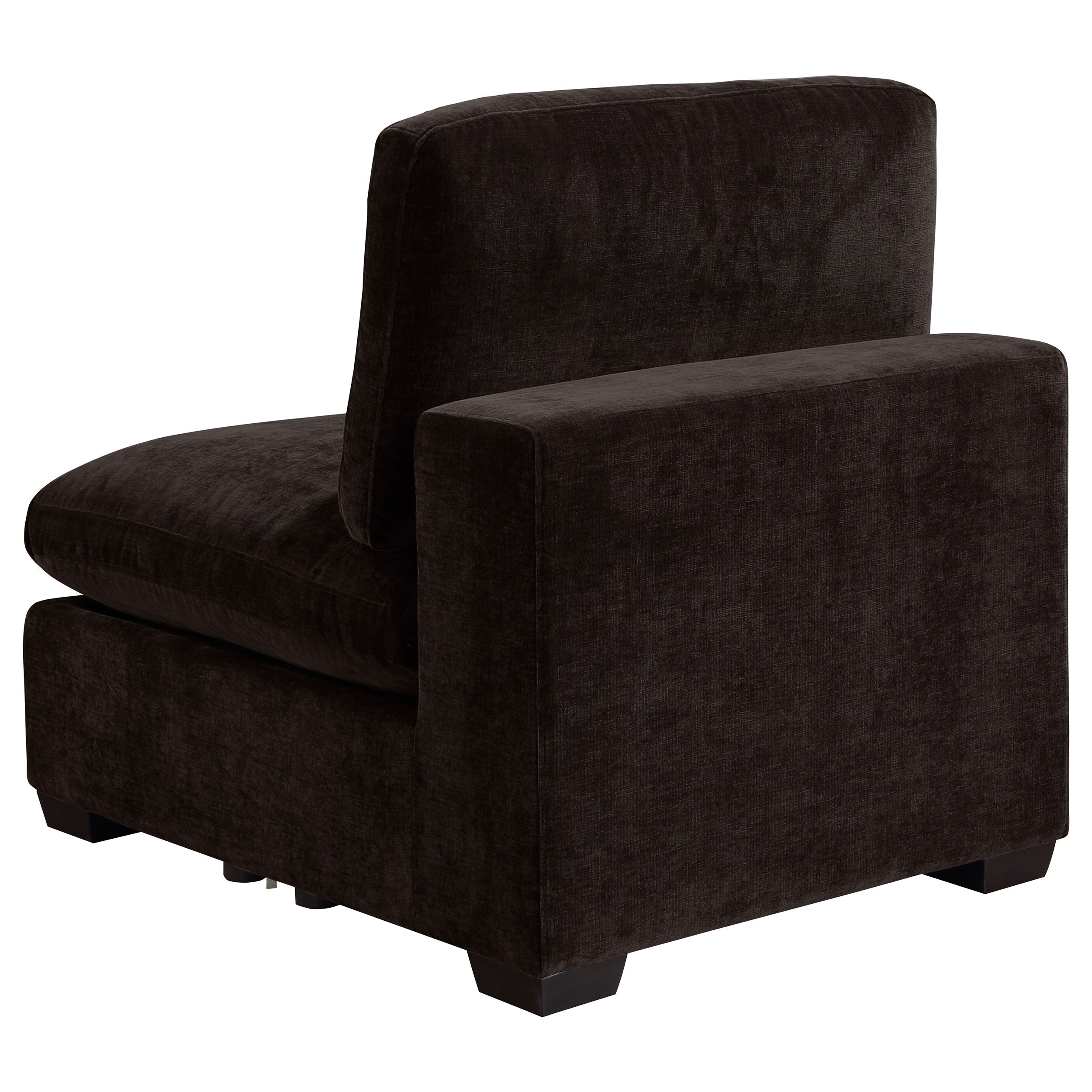 Cloud Lux Upholstered Armless Chair Dark Chocolate