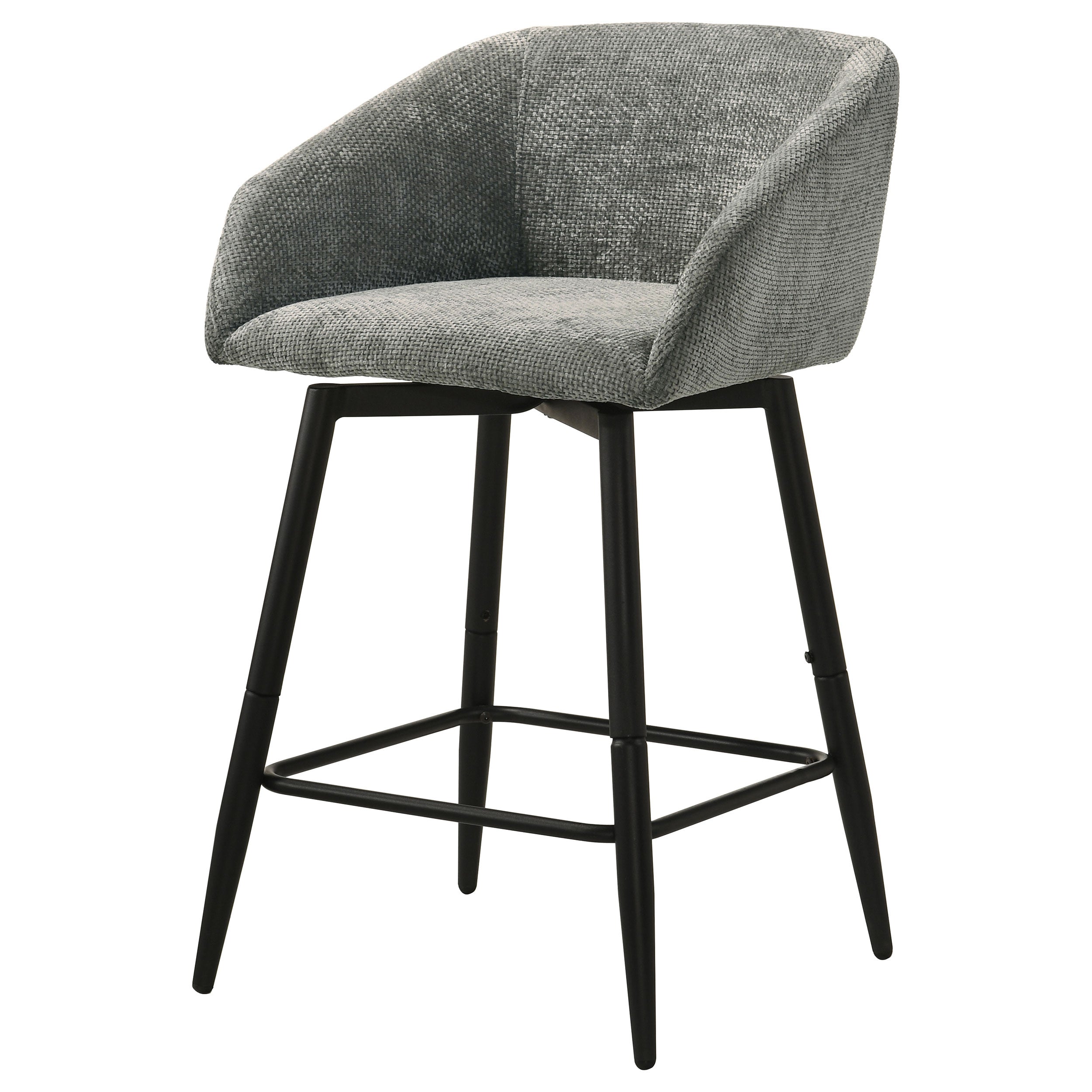 Rainer Fabric Upholstered Swivel Counter Height Chair Charcoal (Set of 2)