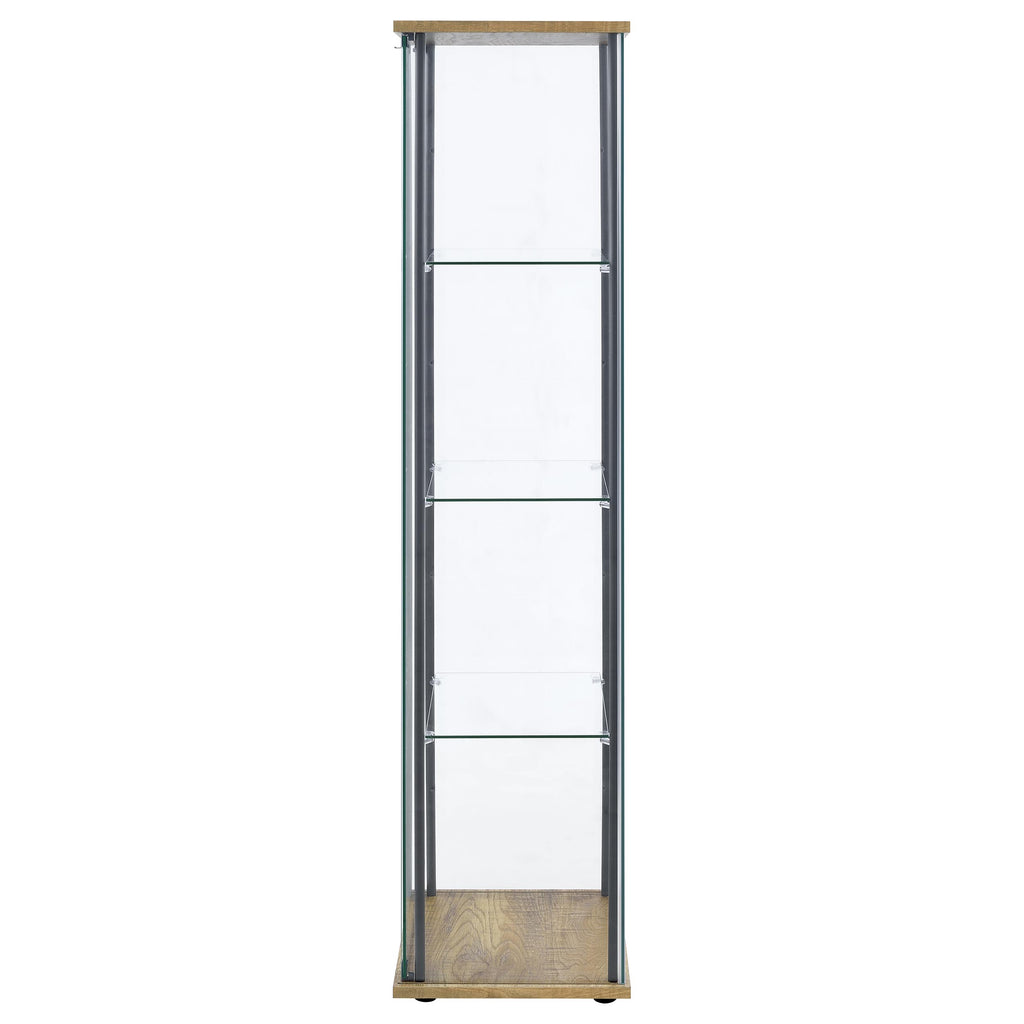 Bellatrix 3-shelf Clear Glass Curio Cabinet Mango